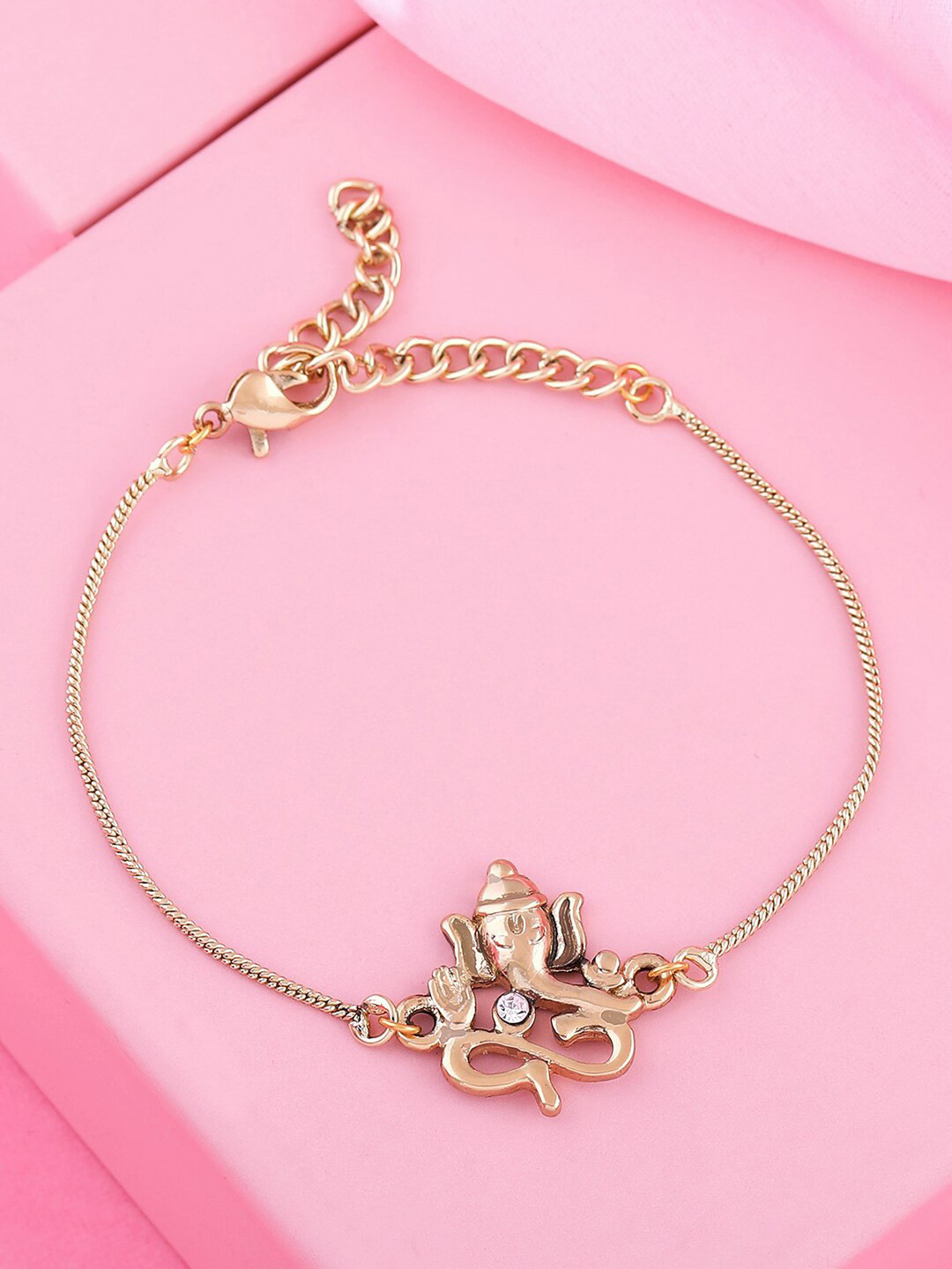 Estele Women Temple Gold-Plated Charm Bracelet