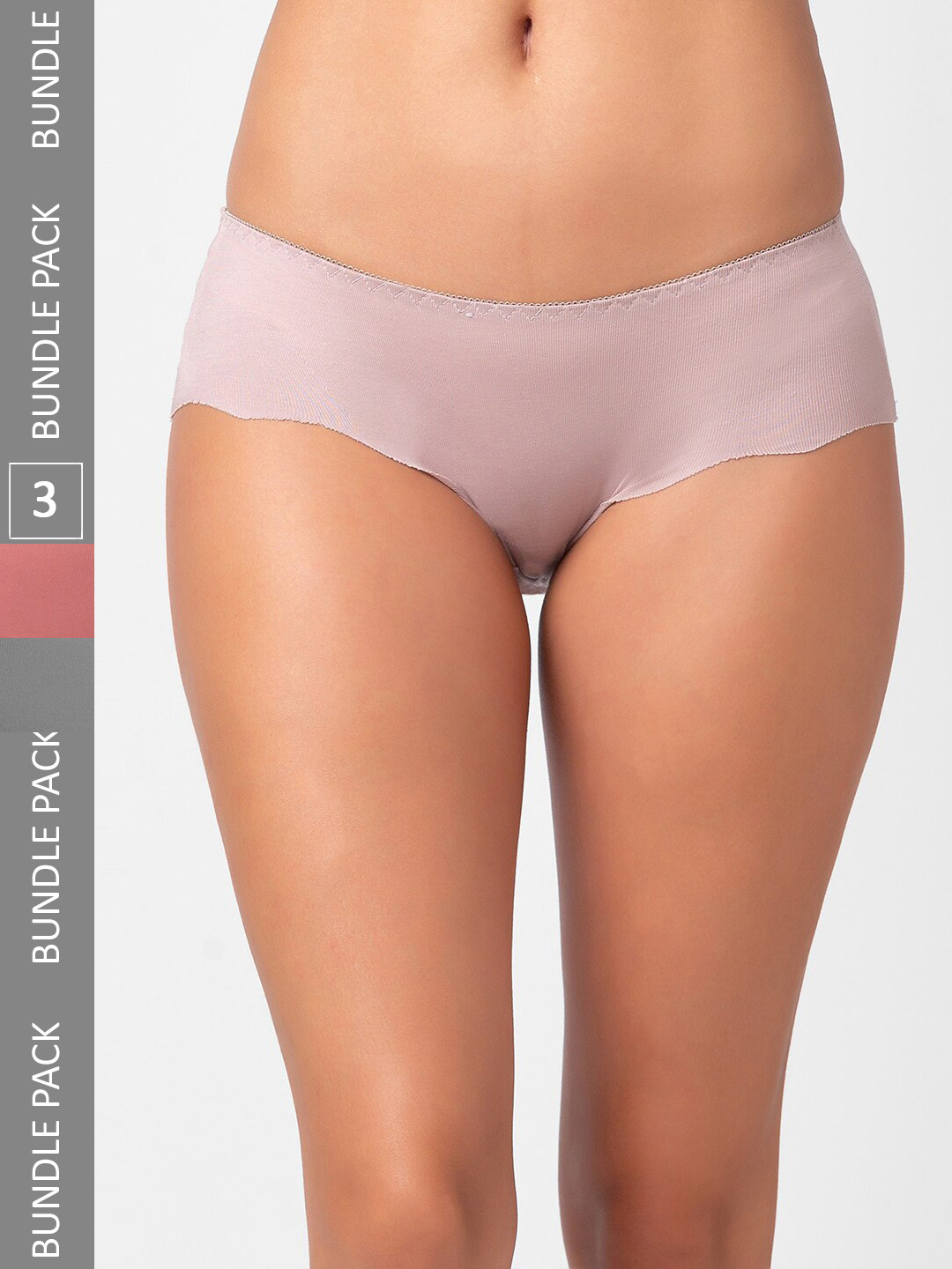FashionRack Women Pack Of 3 Seamless Hipster Cotton Briefs 3801_SGPi