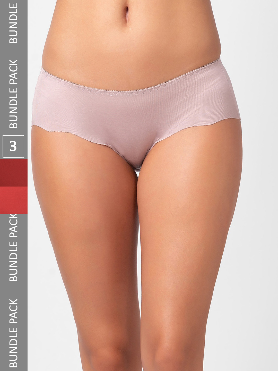 FashionRack Women Pack Of 3 Seamless Hipster Cotton Briefs 3801_SMR