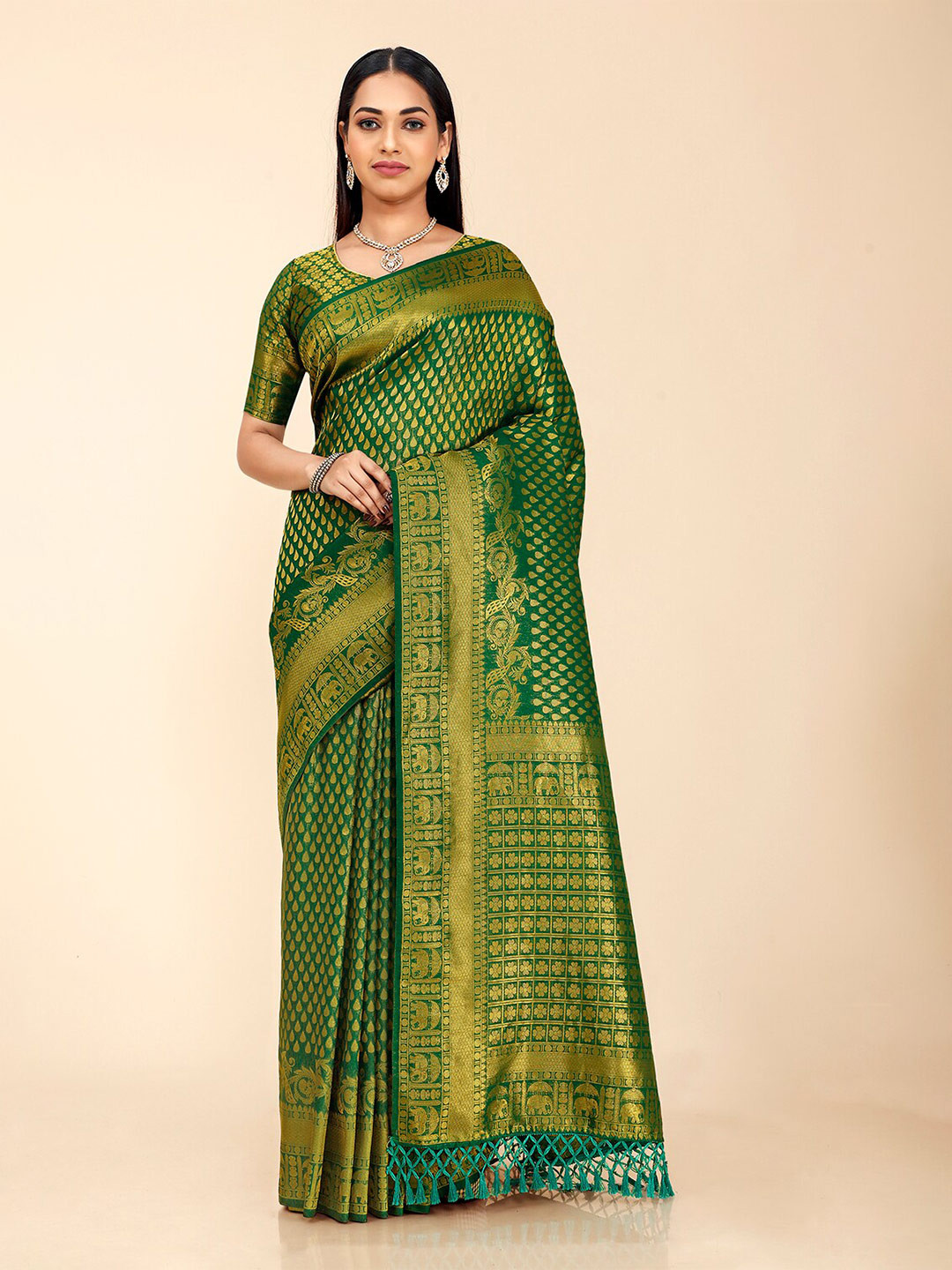 elora Woven Design Zari Kanjeevaram Saree