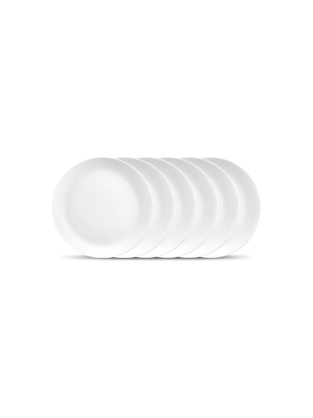 SkyKey White & Grey Set of 6 Printed Bone China Glossy Plates