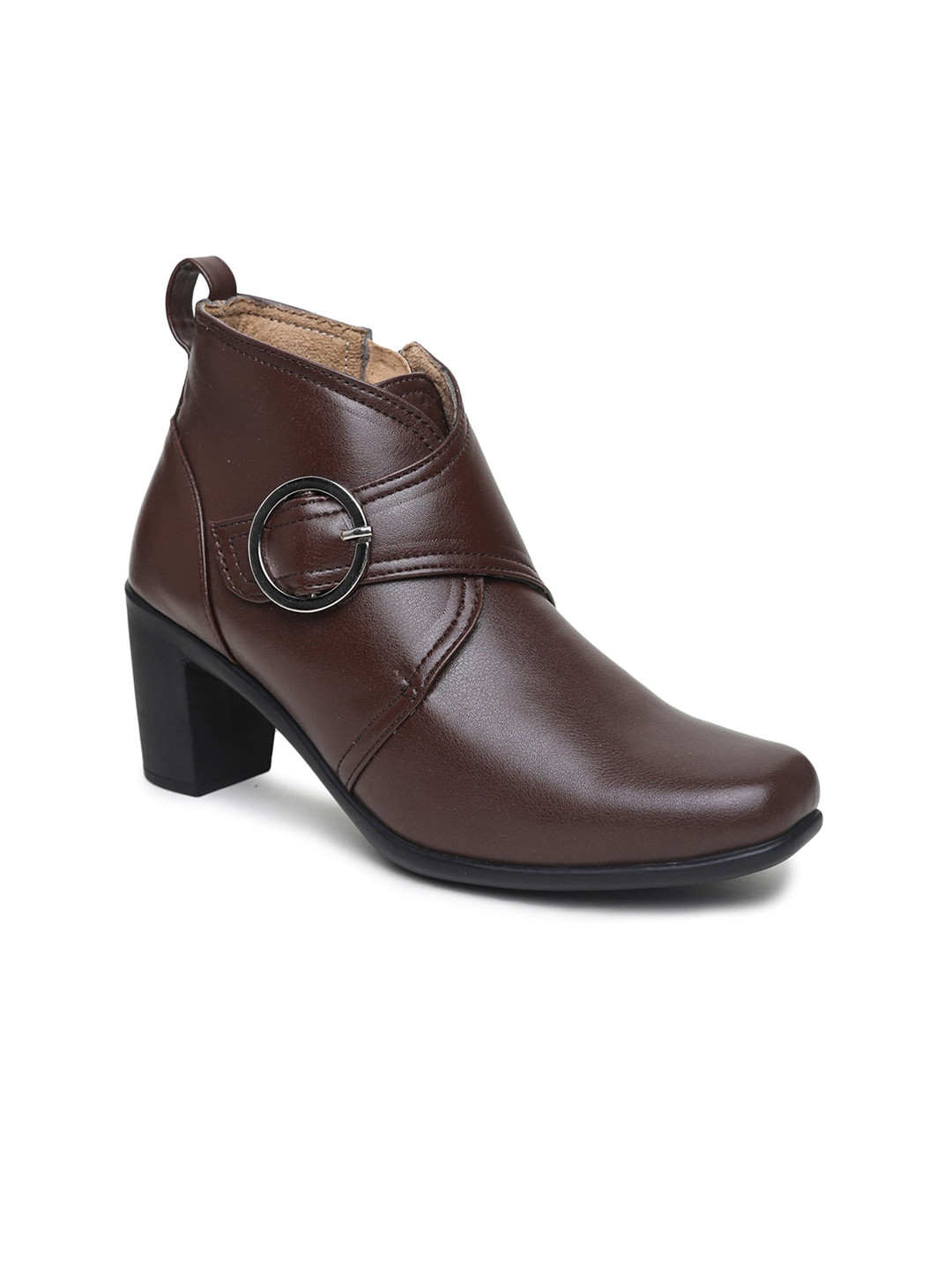 VALIOSAA Women Buckle Detail Block Heel Boots