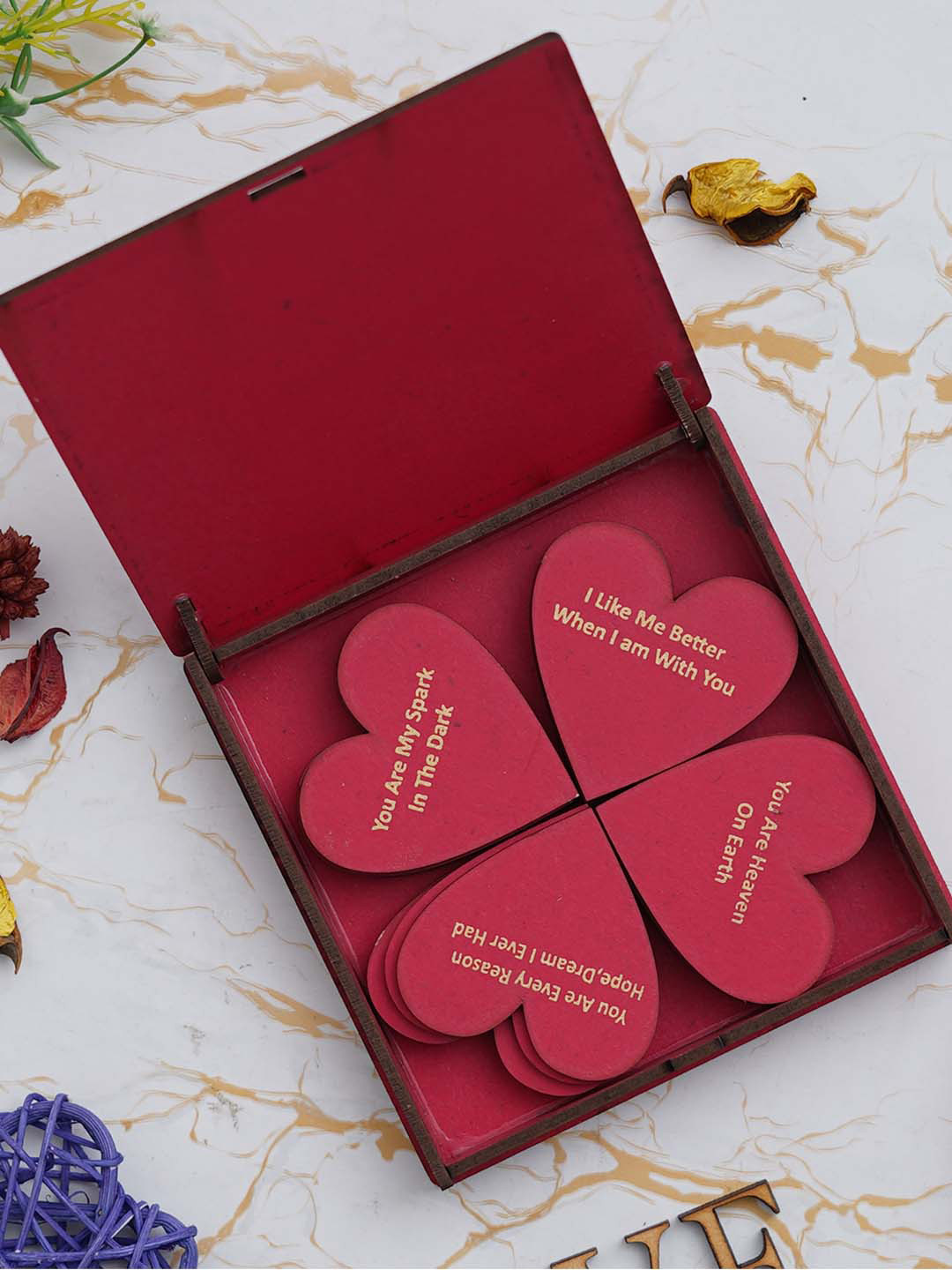 eCraftIndia Red Valentine Wooden Gift Set Box