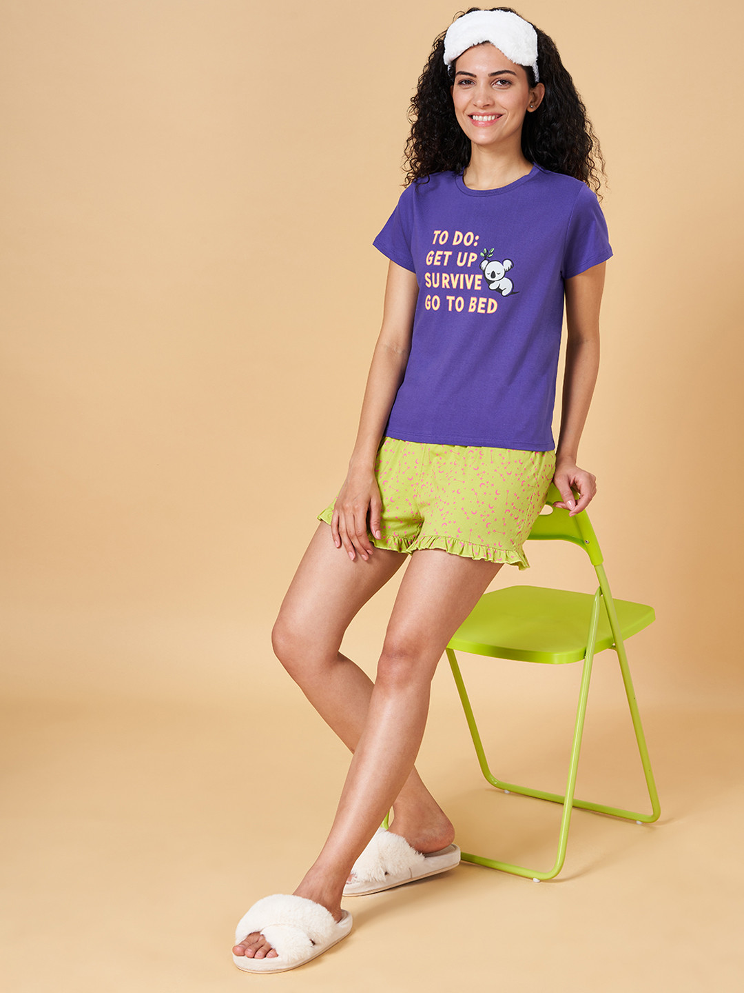 People Women Printed Pure Cotton Night suit