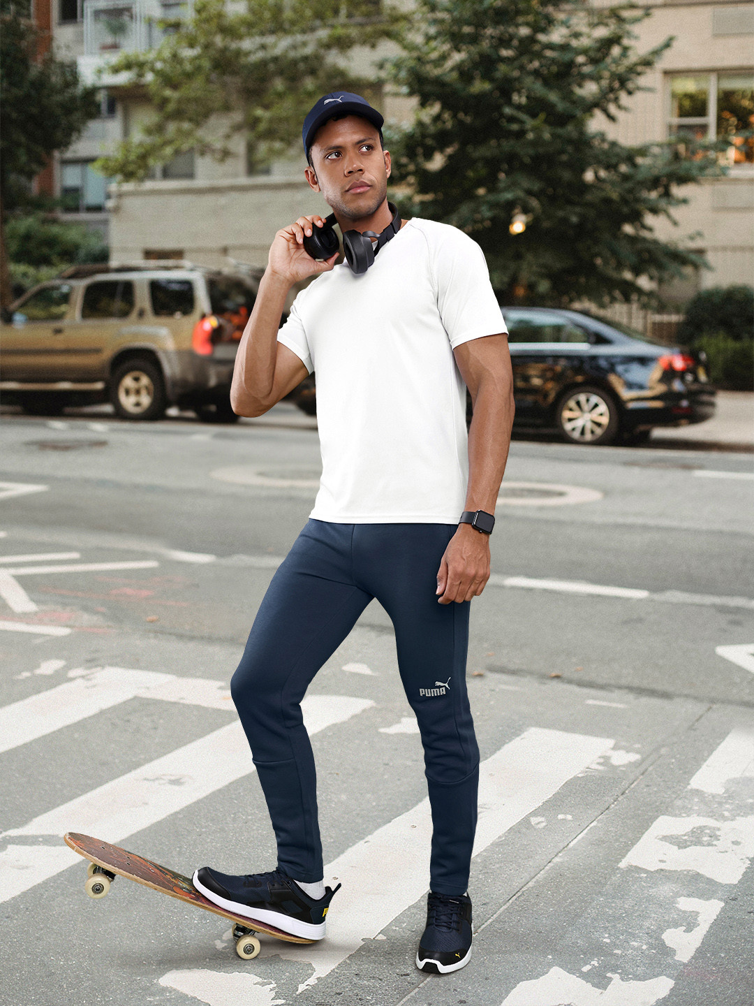 Puma Men Team Final Knitted Dry-Cell Pure Cotton Slim Fit Lightweight Pants