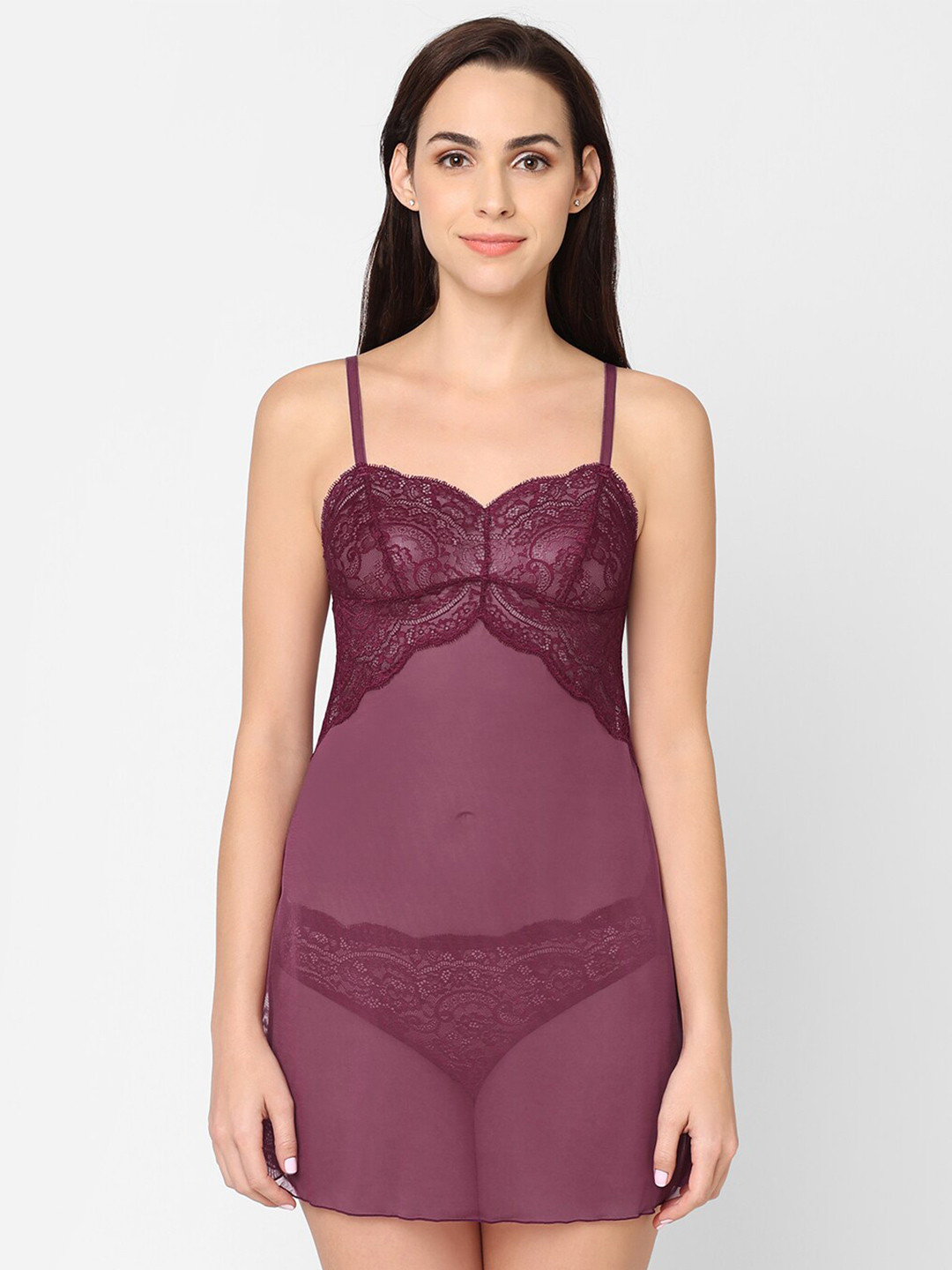 Wacoal Non Padded Non Wired Bridal Lace Babydoll Chemise