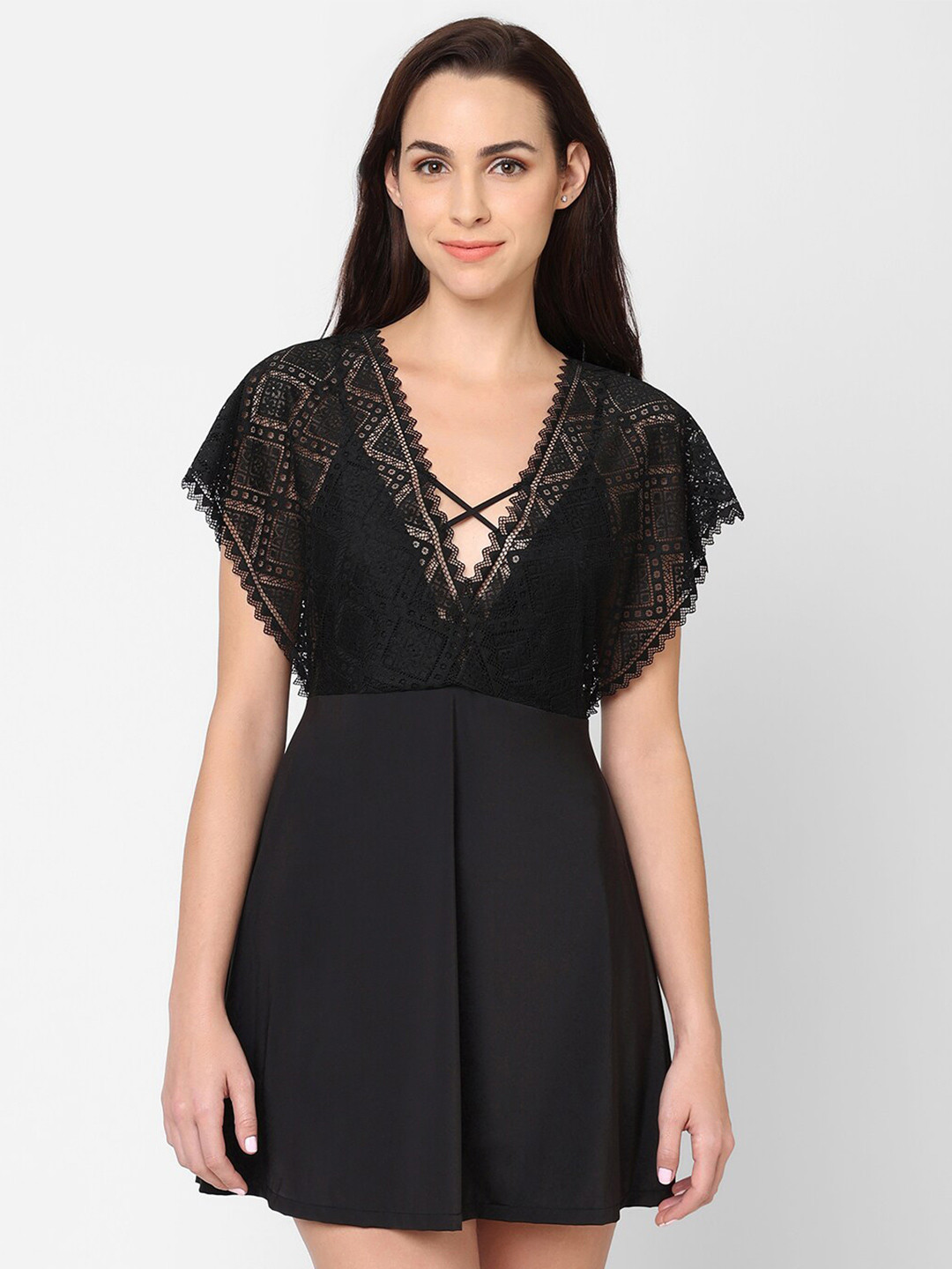 Wacoal Non Padded Non Wired Bridal Short Lace Babydoll Chemise