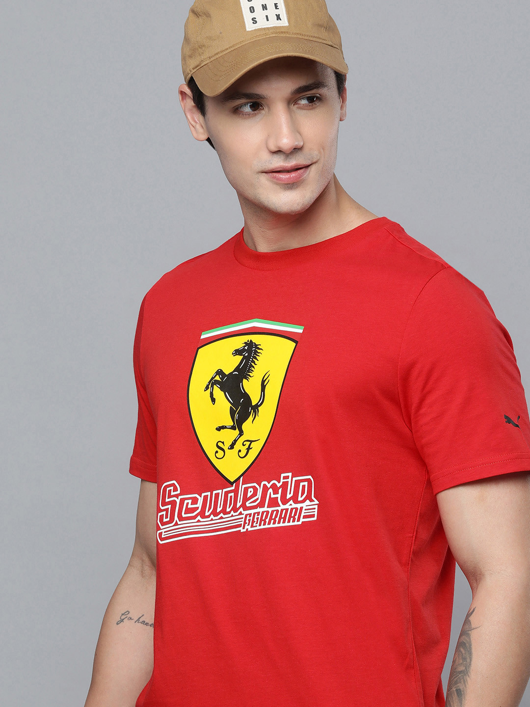 PUMA Motorsport Brand Logo Printed Regular Fit Pure Cotton T-shirt