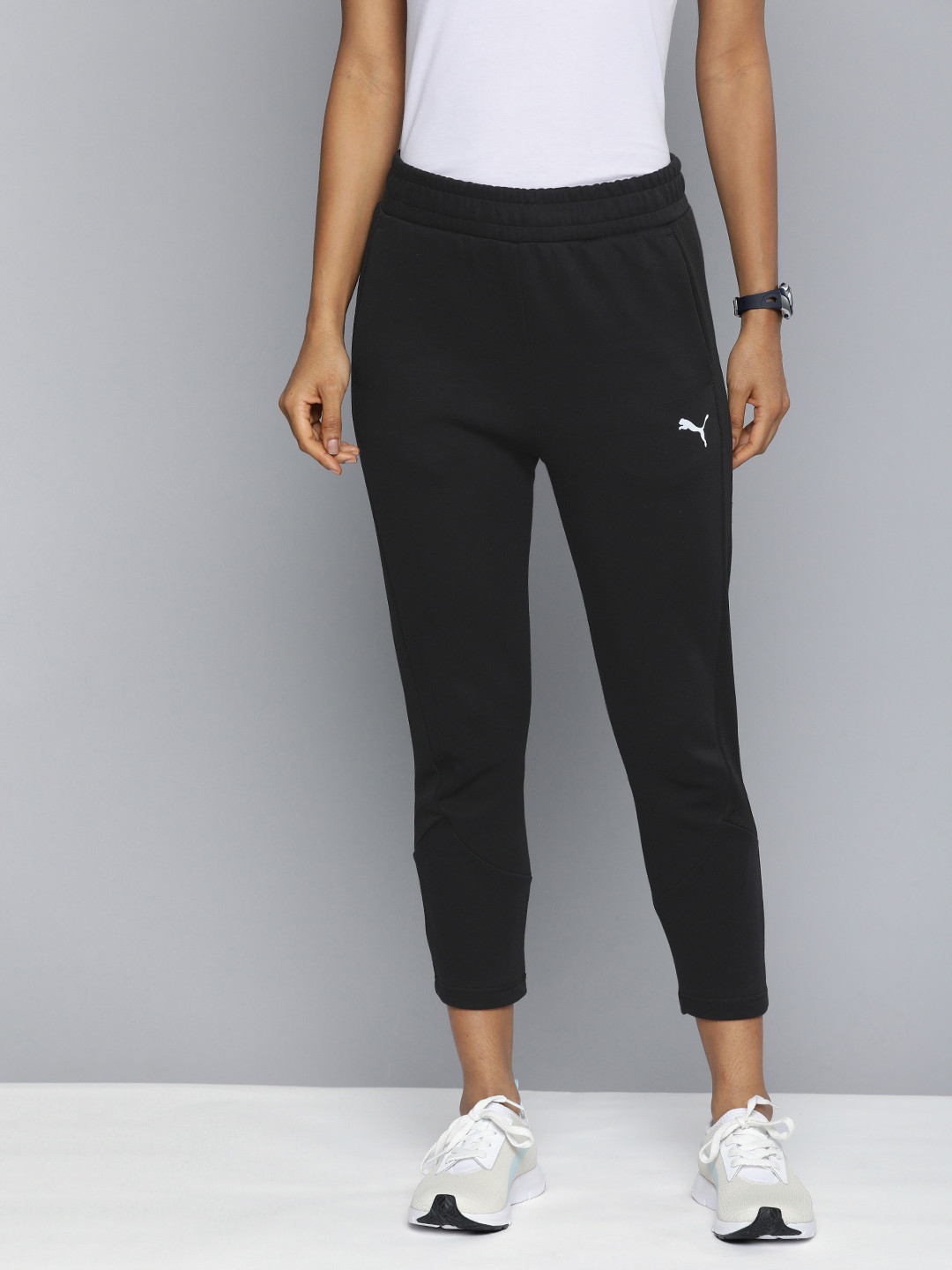 Puma Women EVOSTRIPE Solid High-Waist Drycell Track Pants
