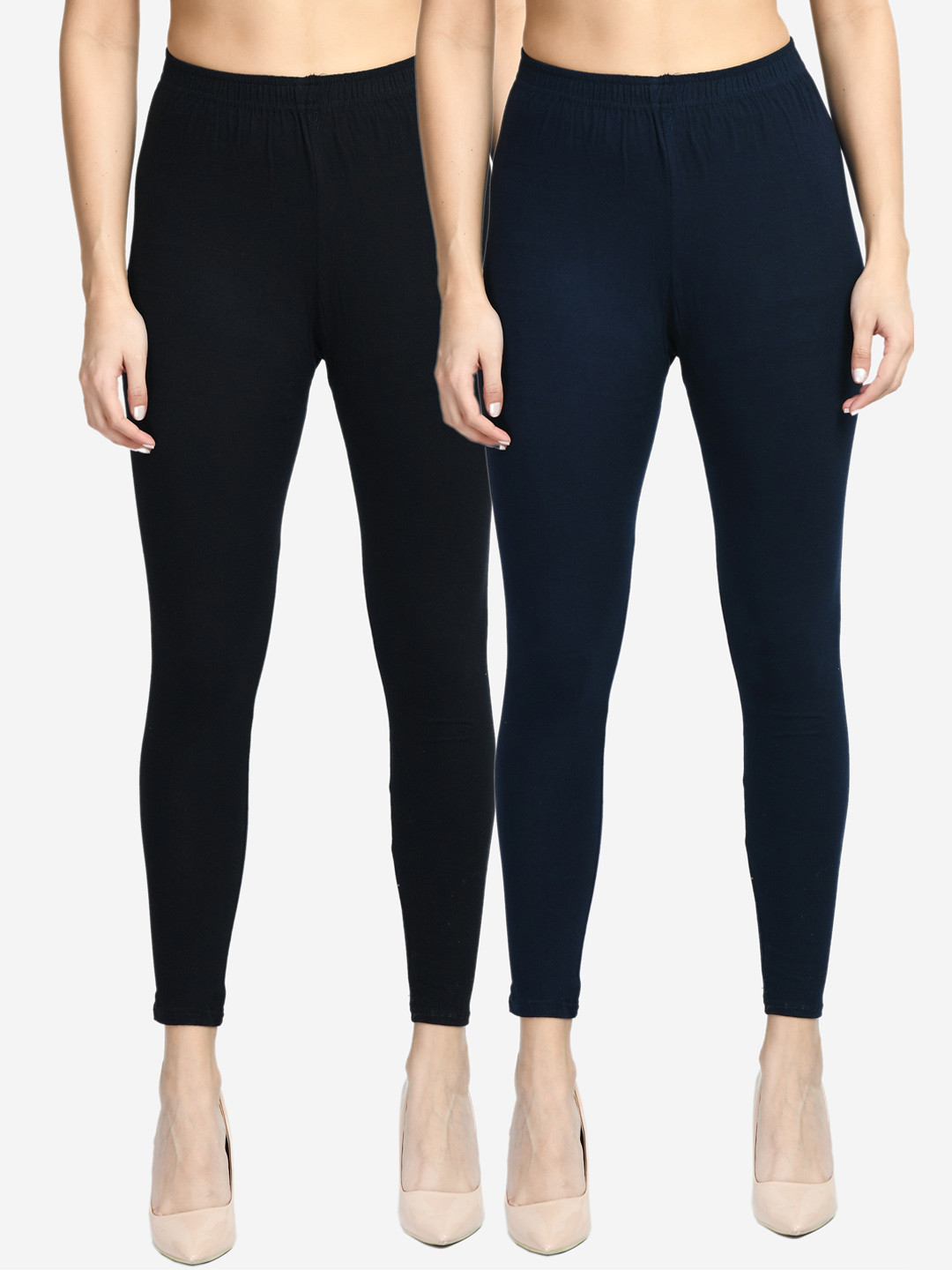 V&M Women Pack Of 2 Comfort-Fit Ankle Length Leggings