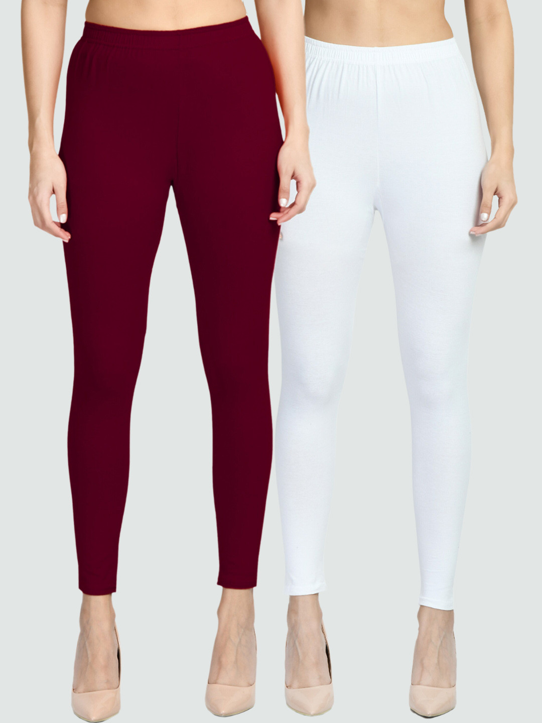 V&M Women Pack Of 2 Comfort Fit Ankle Length Leggings