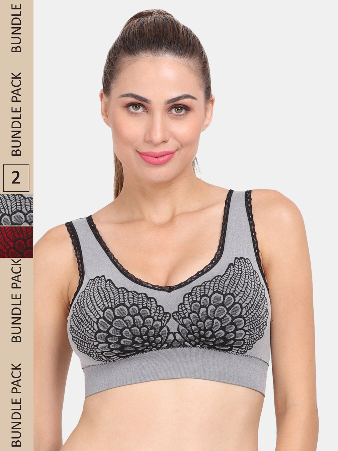 Amour Secret Pack of 2 Lightly Padded Anti Odour Sports Bra