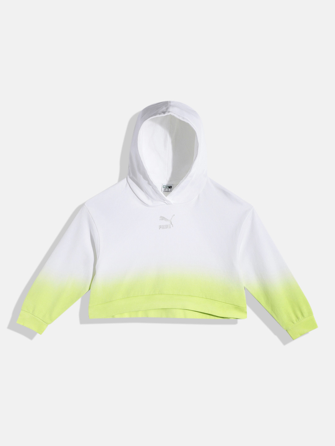 Puma Girls Colourblocked Hooded Cotton Sweatshirt
