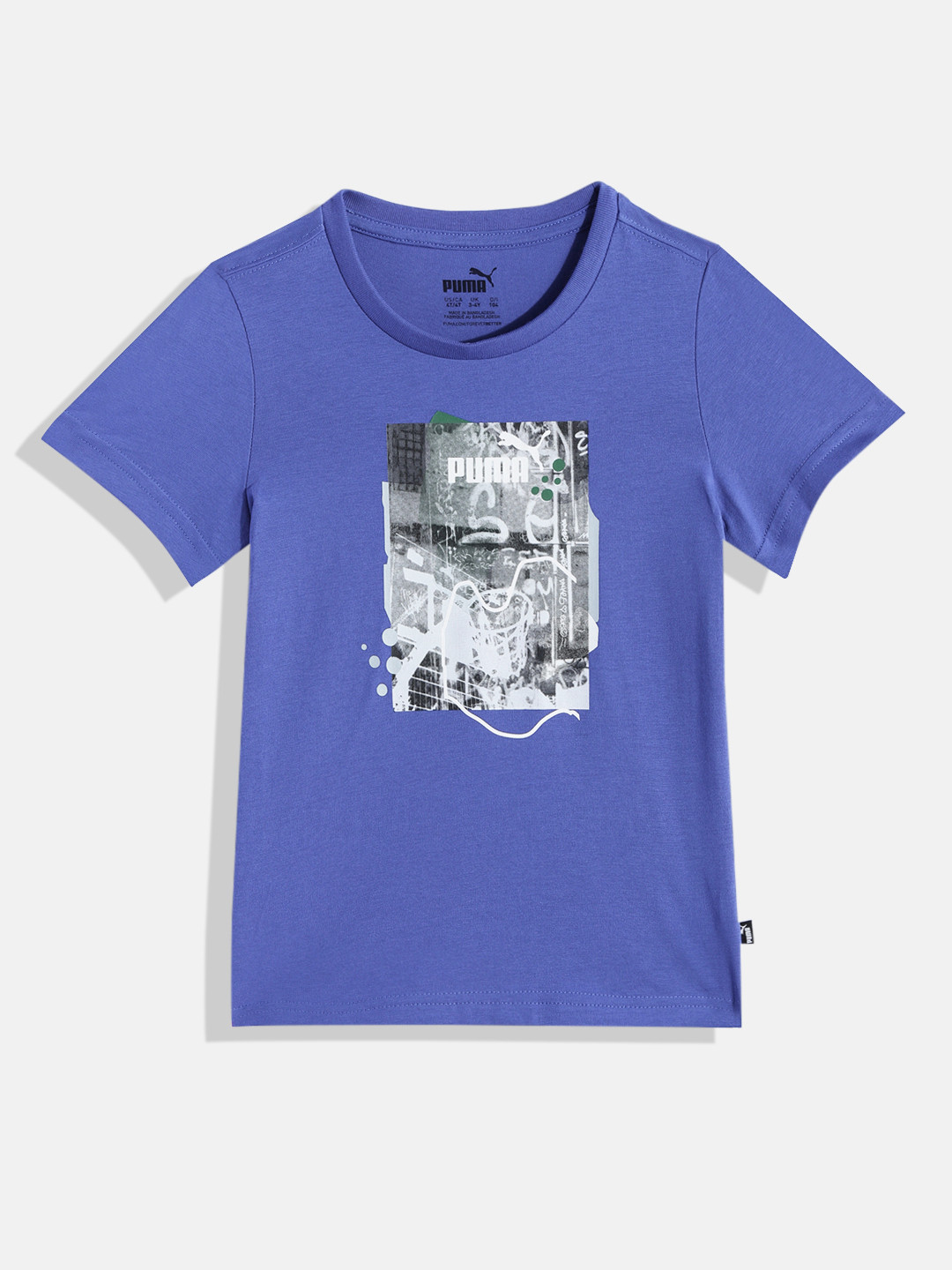 Puma Boys Printed Essential+ STREET ART Graphic Regular Fit Pure Cotton T-shirt