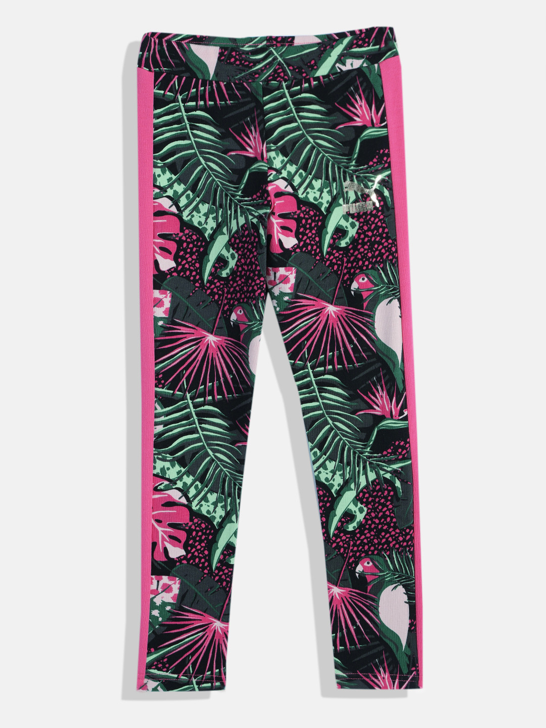 Puma Girls Tropical Print Tight Fit Mid-Rise T7 Vacay Queen AOP Youth Outdoor Tights
