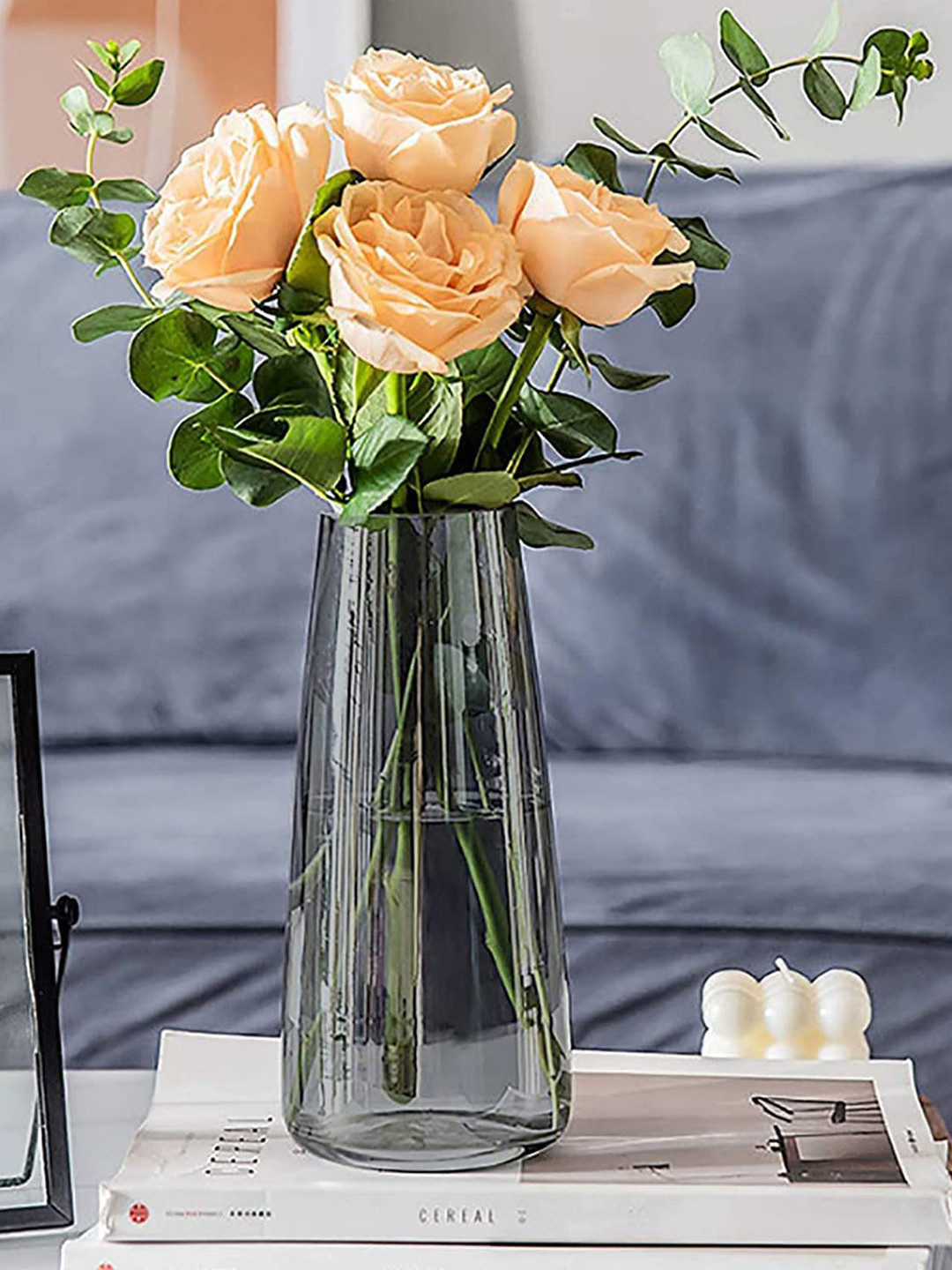 TIED RIBBONS Black Glass Flower Vase