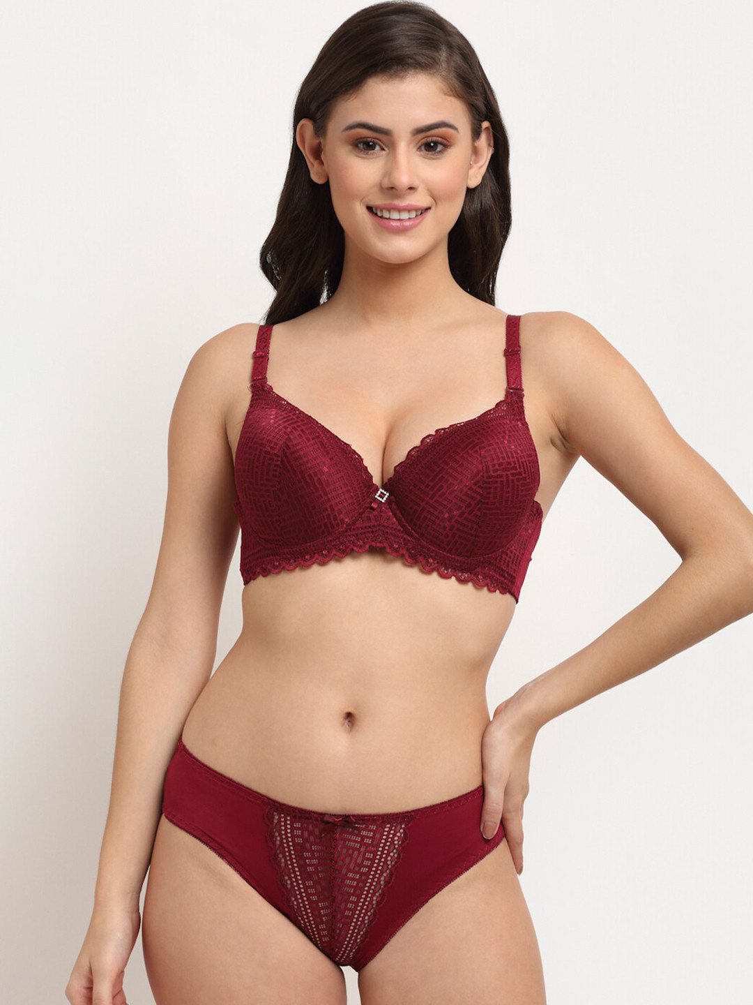 MAKCLAN Tempting Lace Lightly Padded Lingerie Set K1405LR