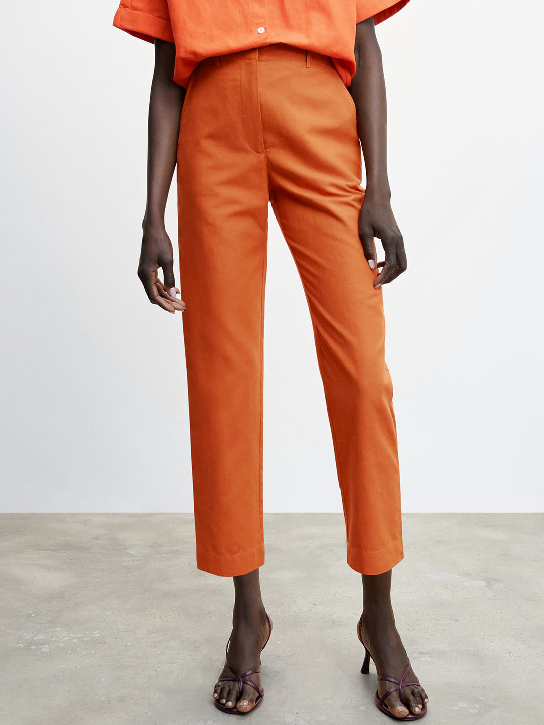 MANGO Women Straight Trousers