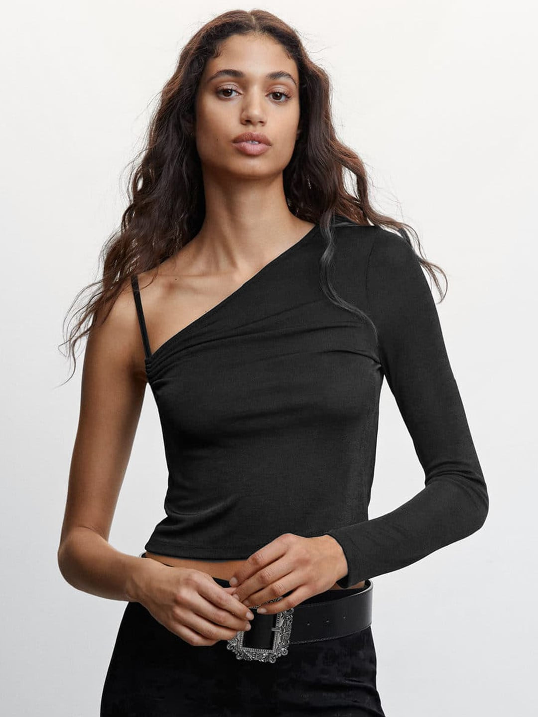 MANGO Asymmetric Neck Top