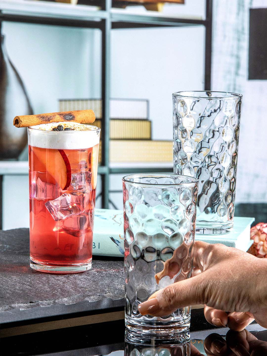 Roxx Bumblebee Set Of 6 Transparent Glass Tumbler