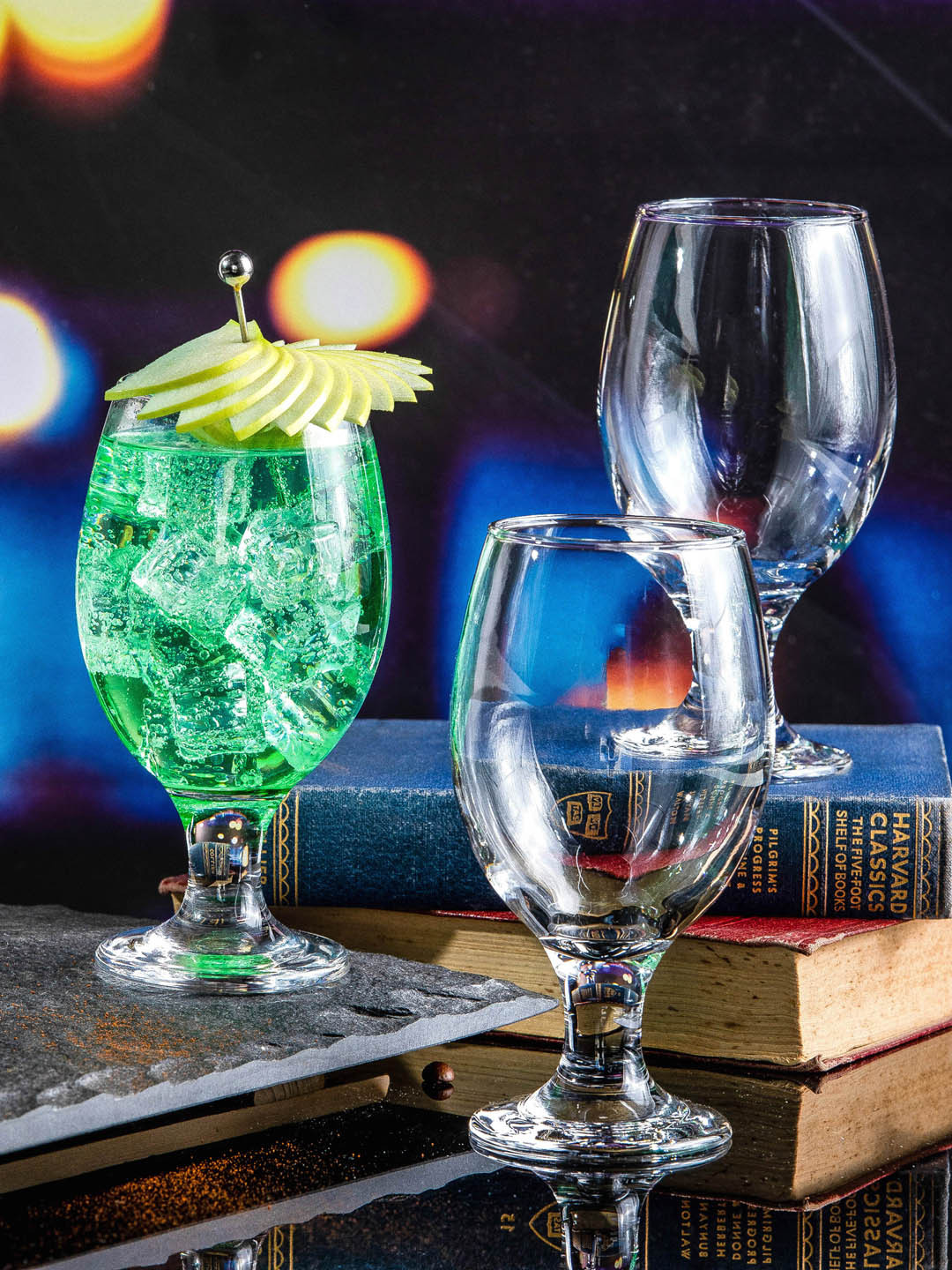 Roxx Tulip Set Of 6 Transparent Dishwasher Safe Glass Stem Tumbler 390 ml Each