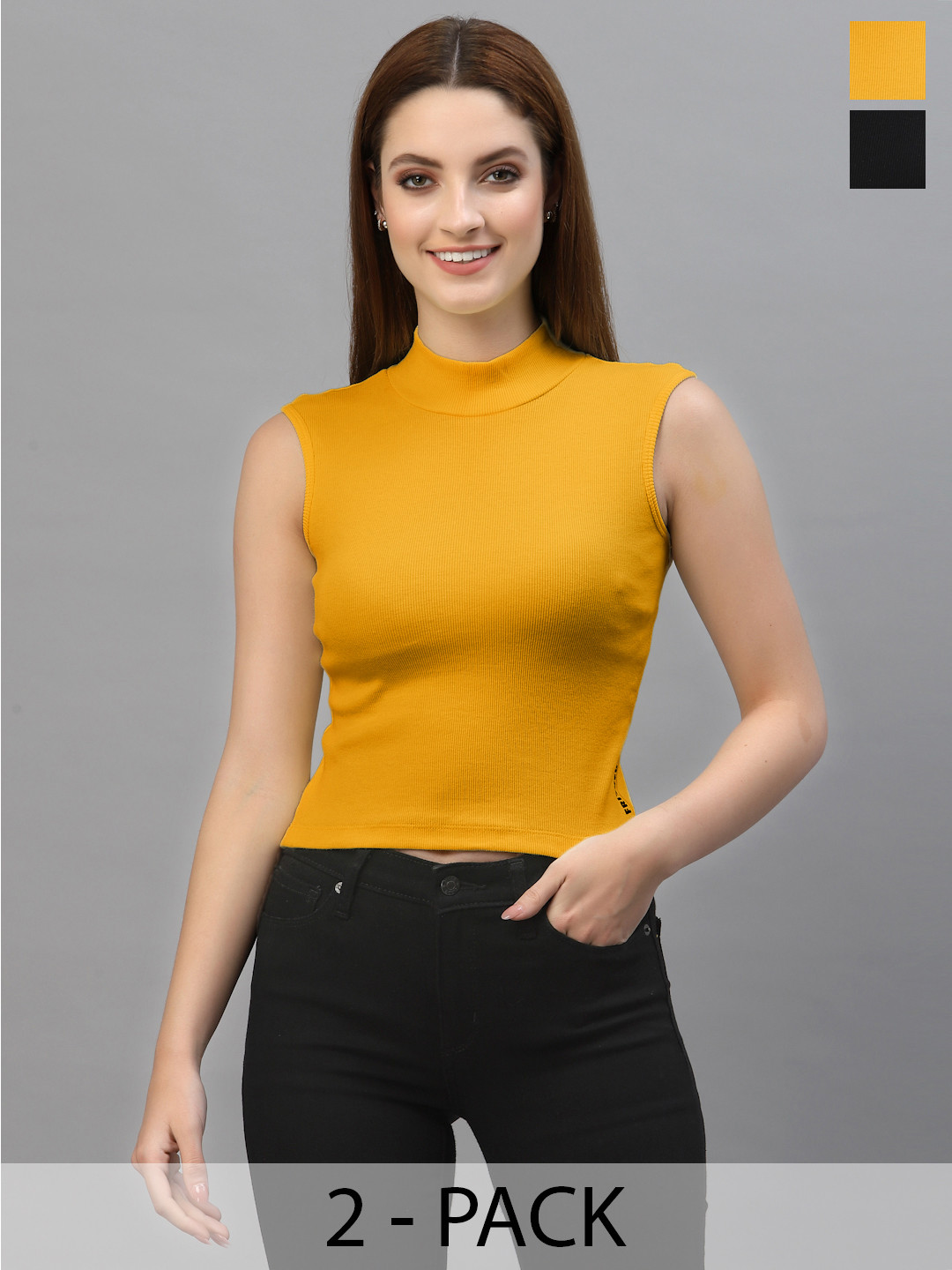 Friskers Women Pack Of 2 Fitted Tops