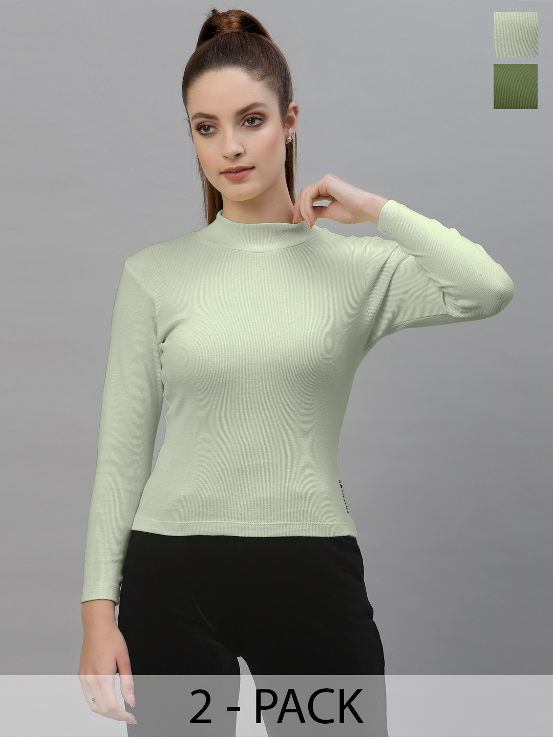 Friskers Women Pack Of 2 High Neck Tops