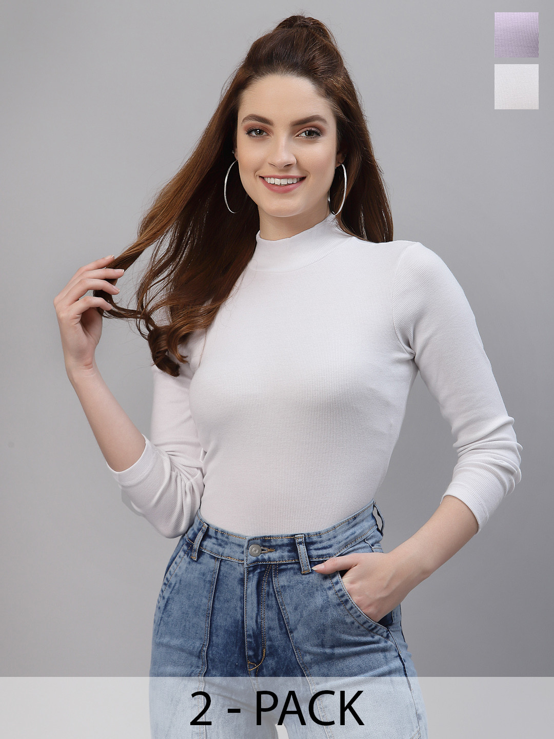 Friskers Women Pack Of 2 High Neck Tops