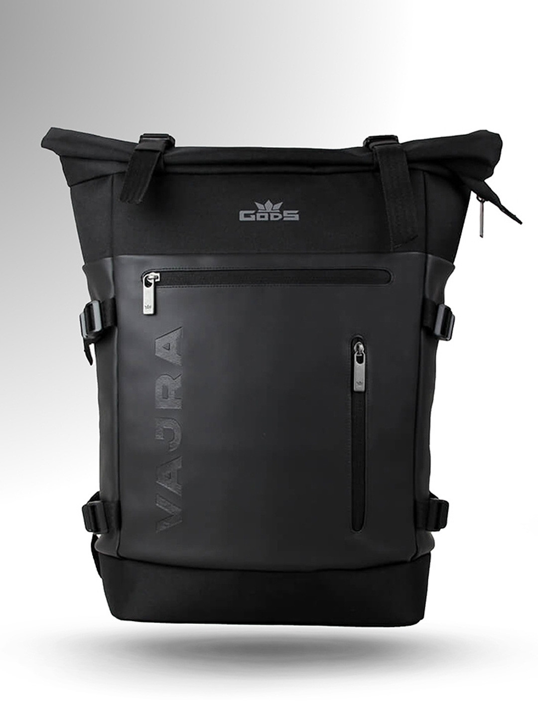 GODS Black Backpack with Compression Straps