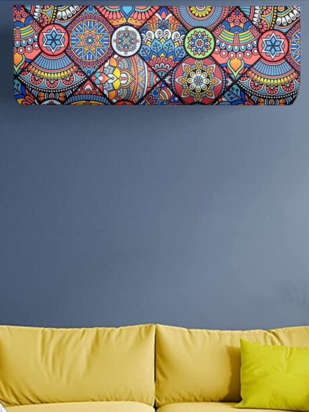 Cortina Red & Blue Printed Air Conditioner Cover