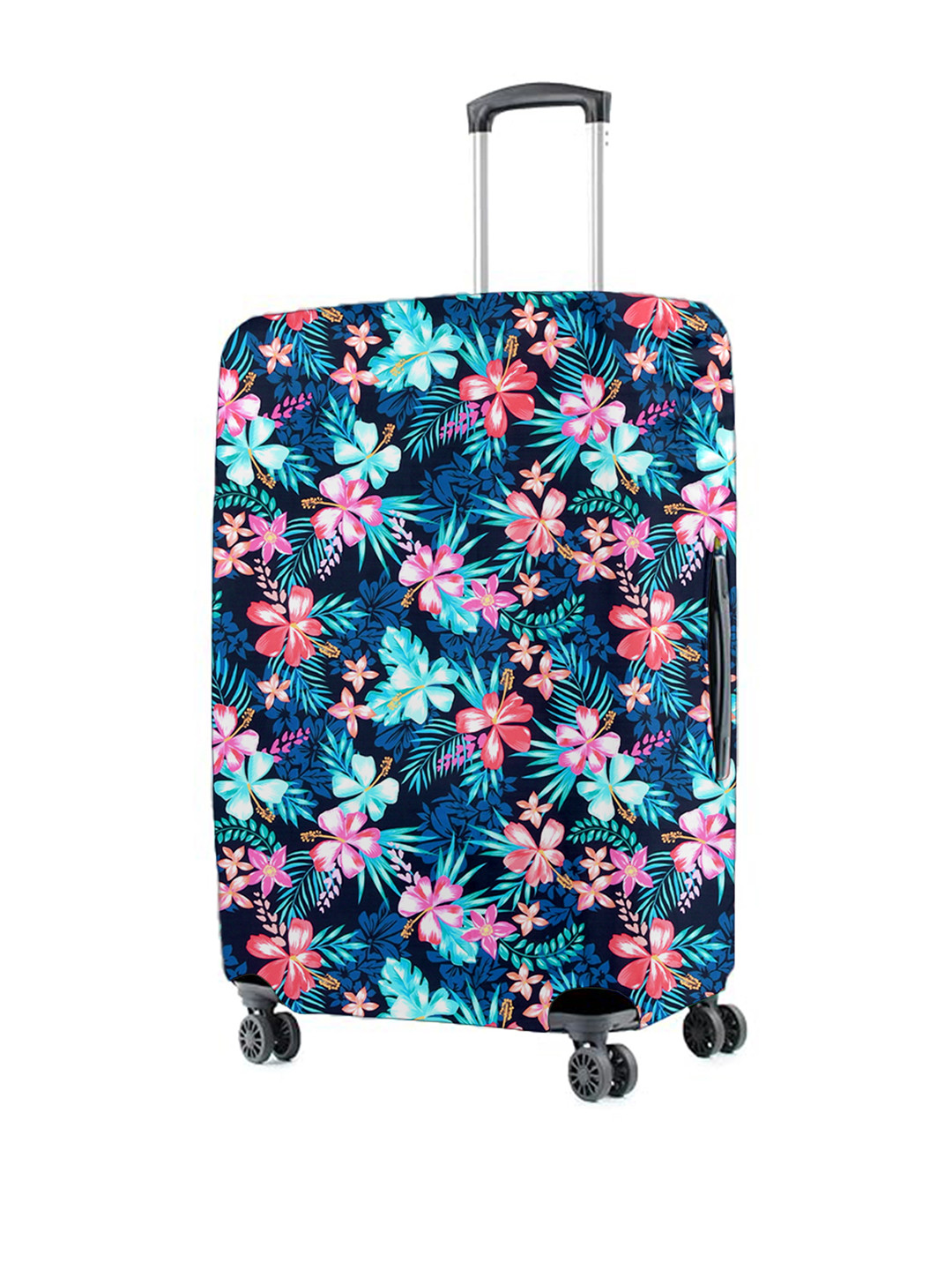 Cortina Blue and Pink Floral Printed Protective Large Trolley Bag Cover
