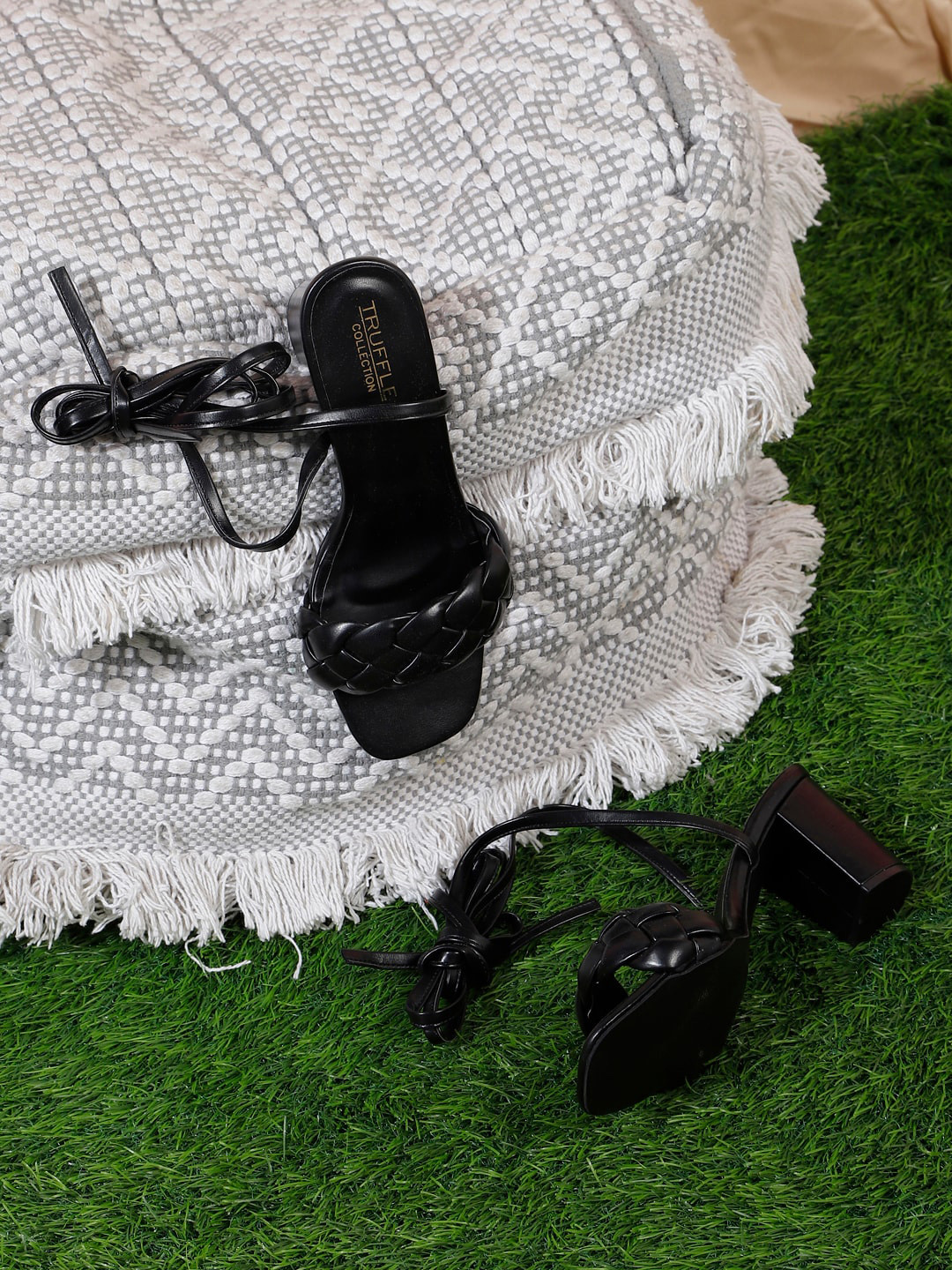 Truffle Collection Lace-Ups Block Heels