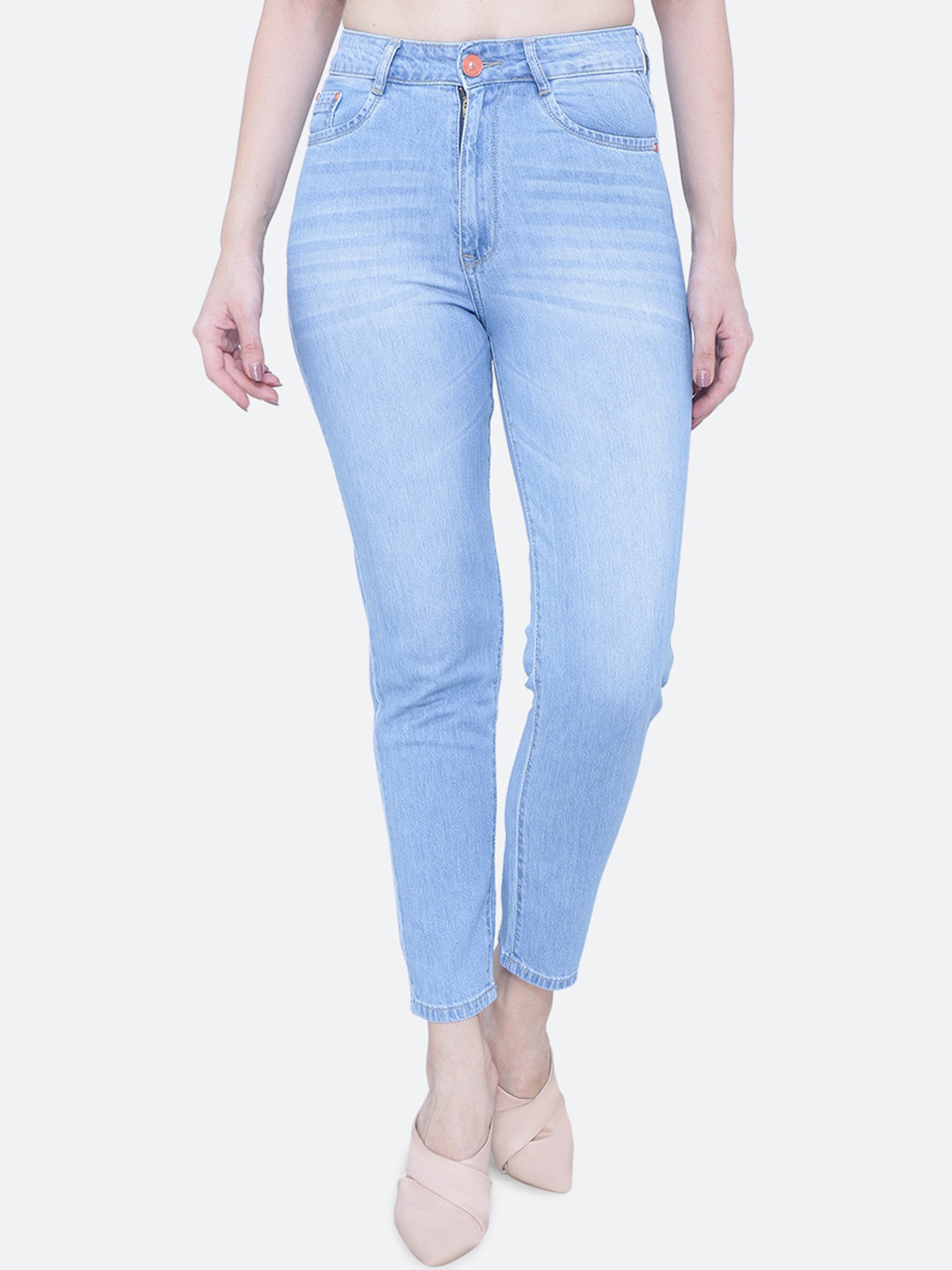 FCK-3 Women Brittney Boyfriend Fit High-Rise Low Distress Light Fade Jeans