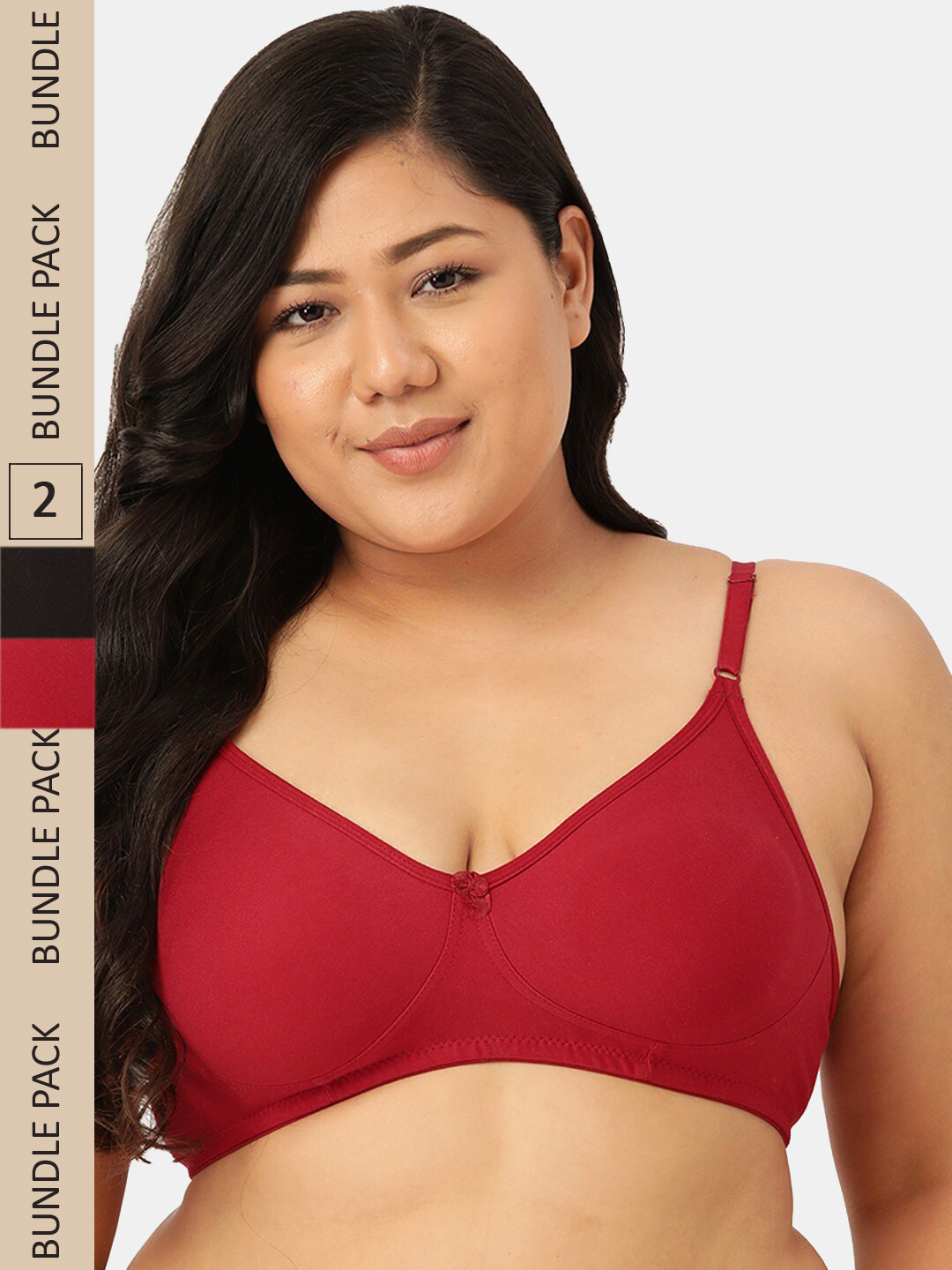 Sztori Pack of 2 Cotton Seamless Non-Padded Bra SZ-P-COOL-BLK-MR-2