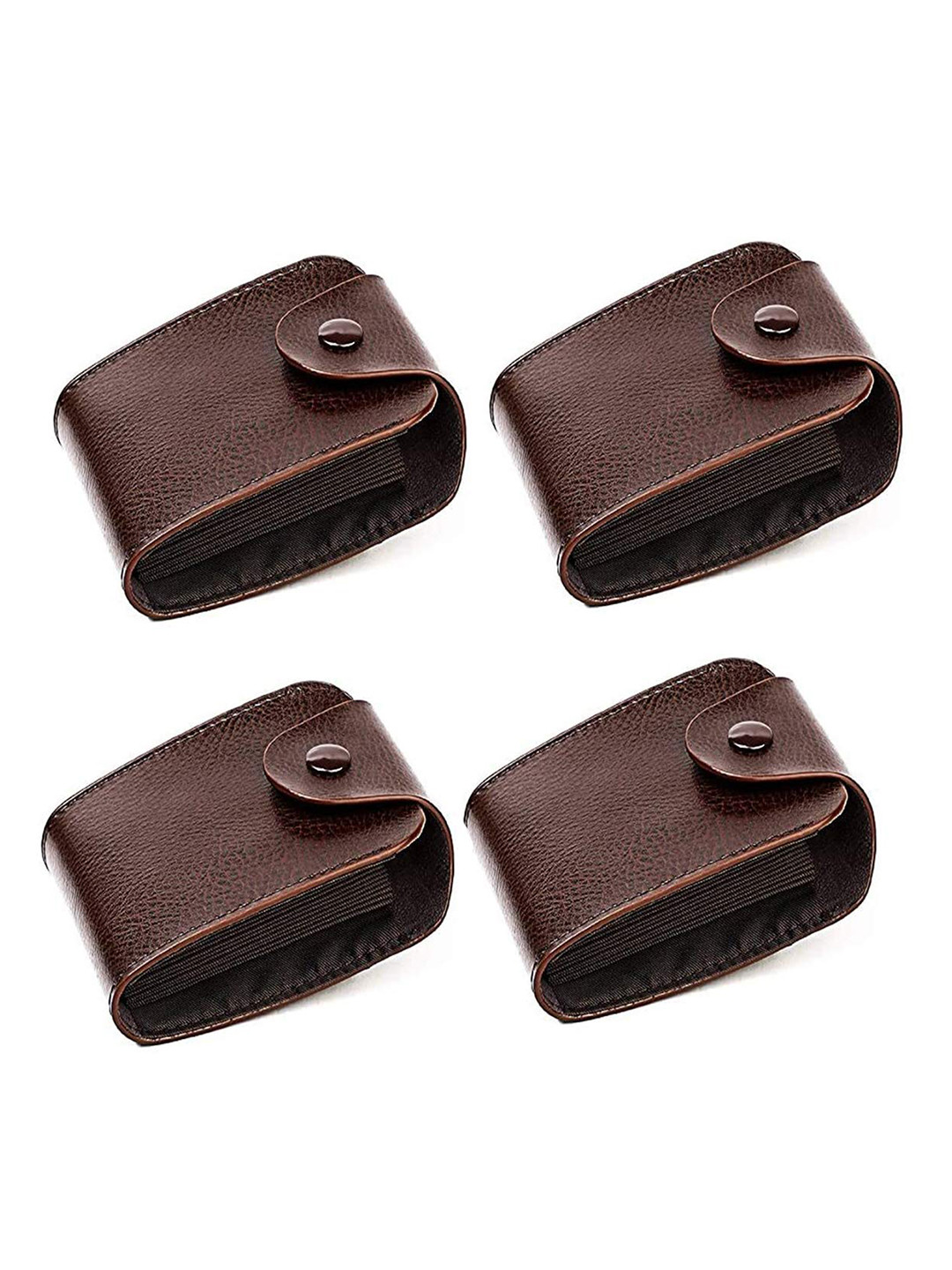 StealODeal Unisex Brown Pack Of 4 Leather Two Fold Wallet