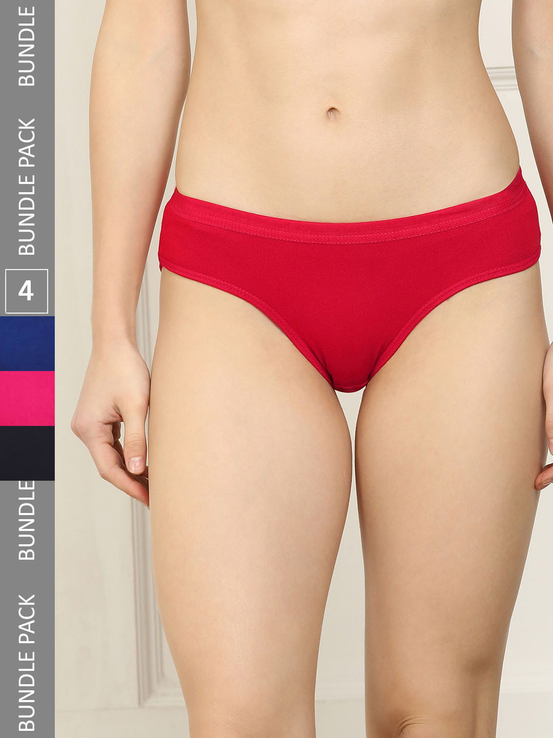 AROUSY Women Pack Of 4 Cotton Hipster Briefs