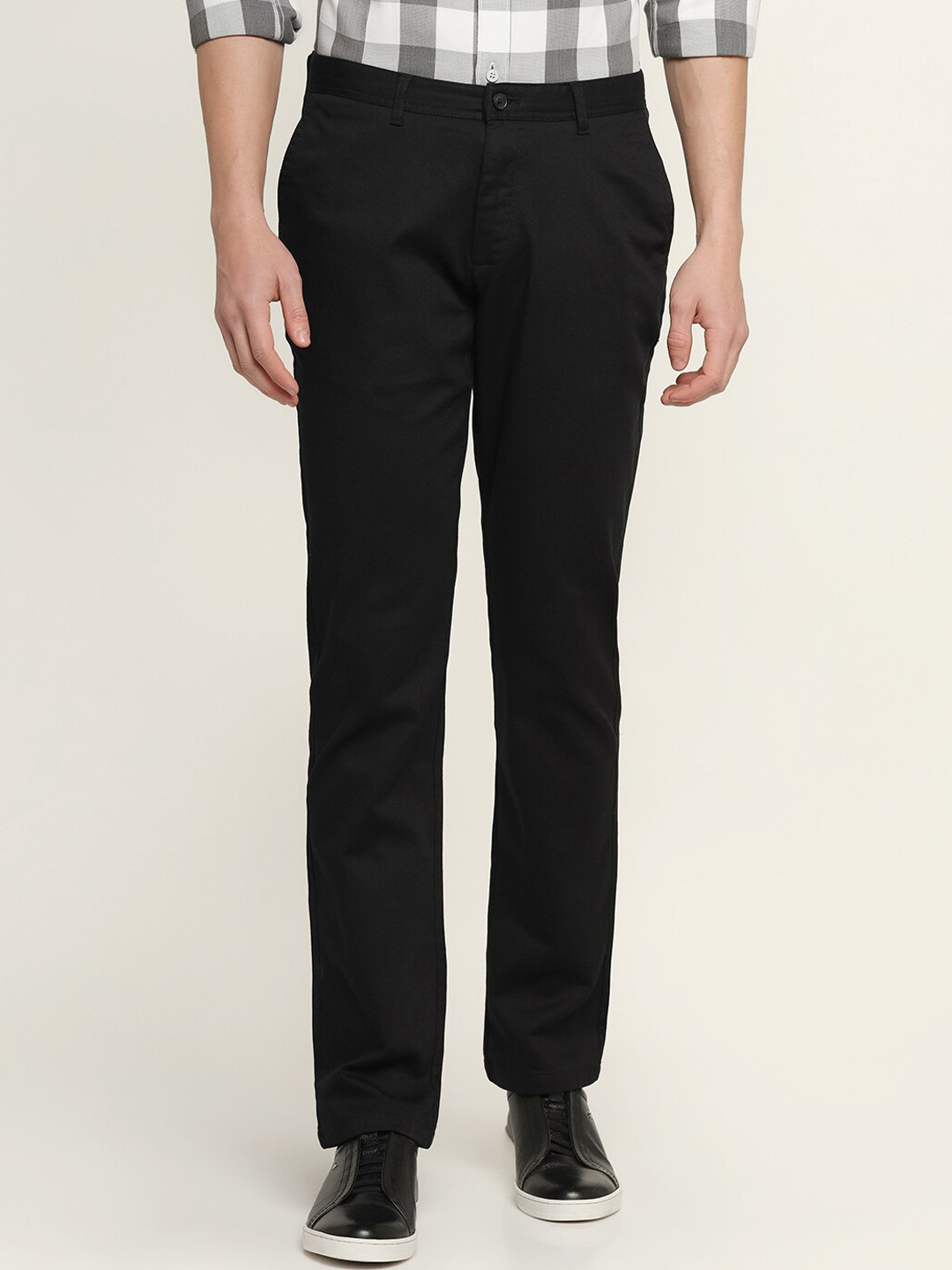 Blackberrys Men Cotton Urban Low-Rise Chinos Regular Fit Trousers