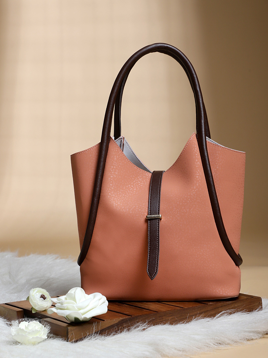 LEGAL BRIBE Colourblocked PU Structured Shoulder Bag