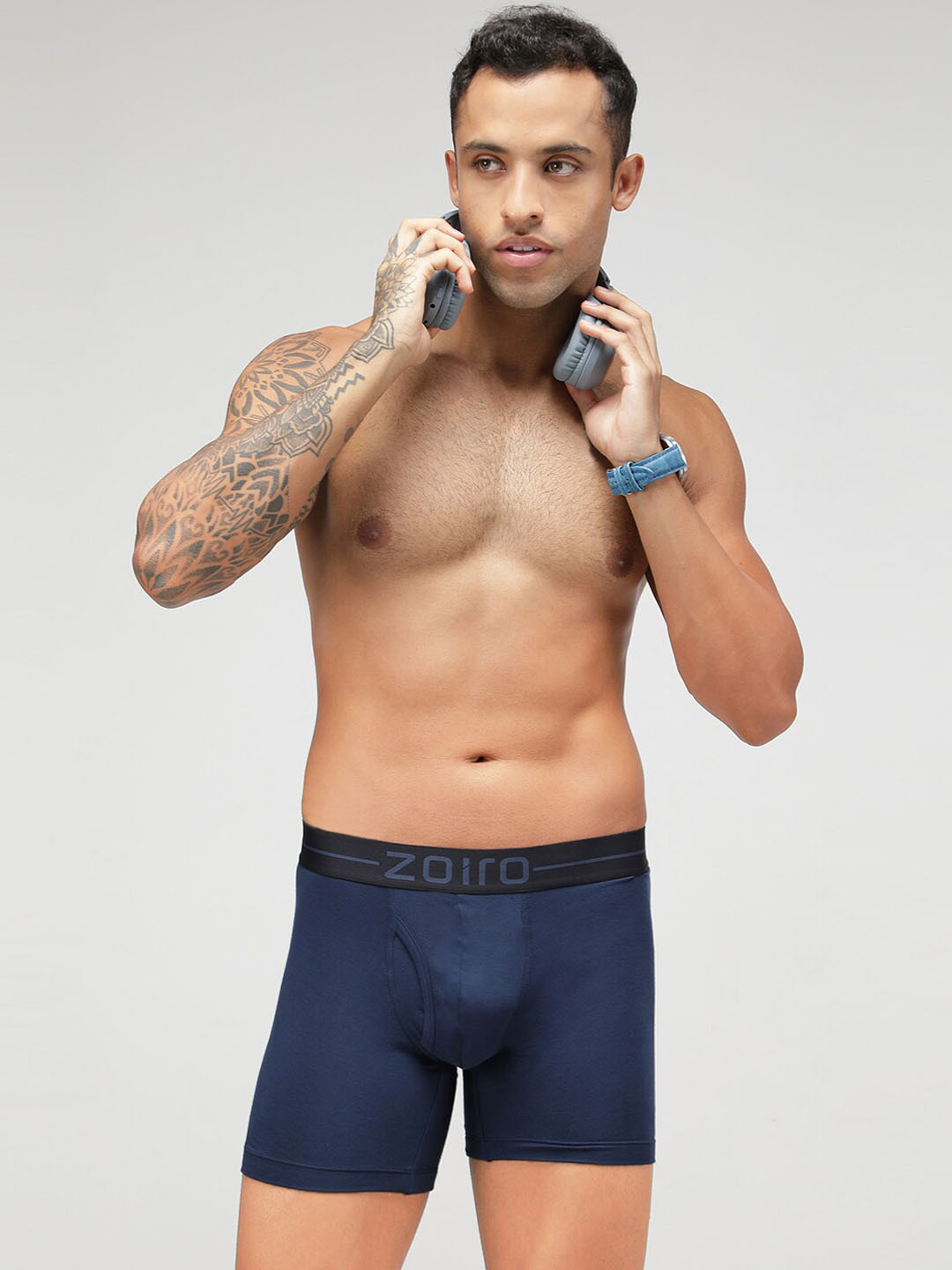 Zoiro Men Outer Elasticated Modal Long Trunk 2423