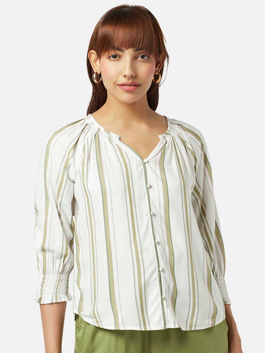Honey by Pantaloons Striped Halter Neck Shirt Style Top