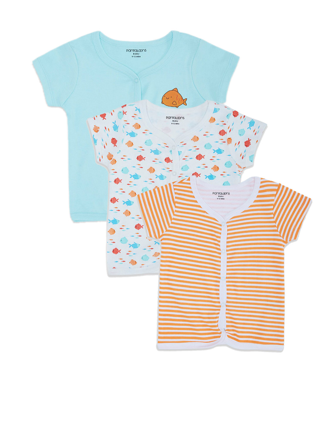 Pantaloons Baby Boys Pack Of 3 Striped T-shirt
