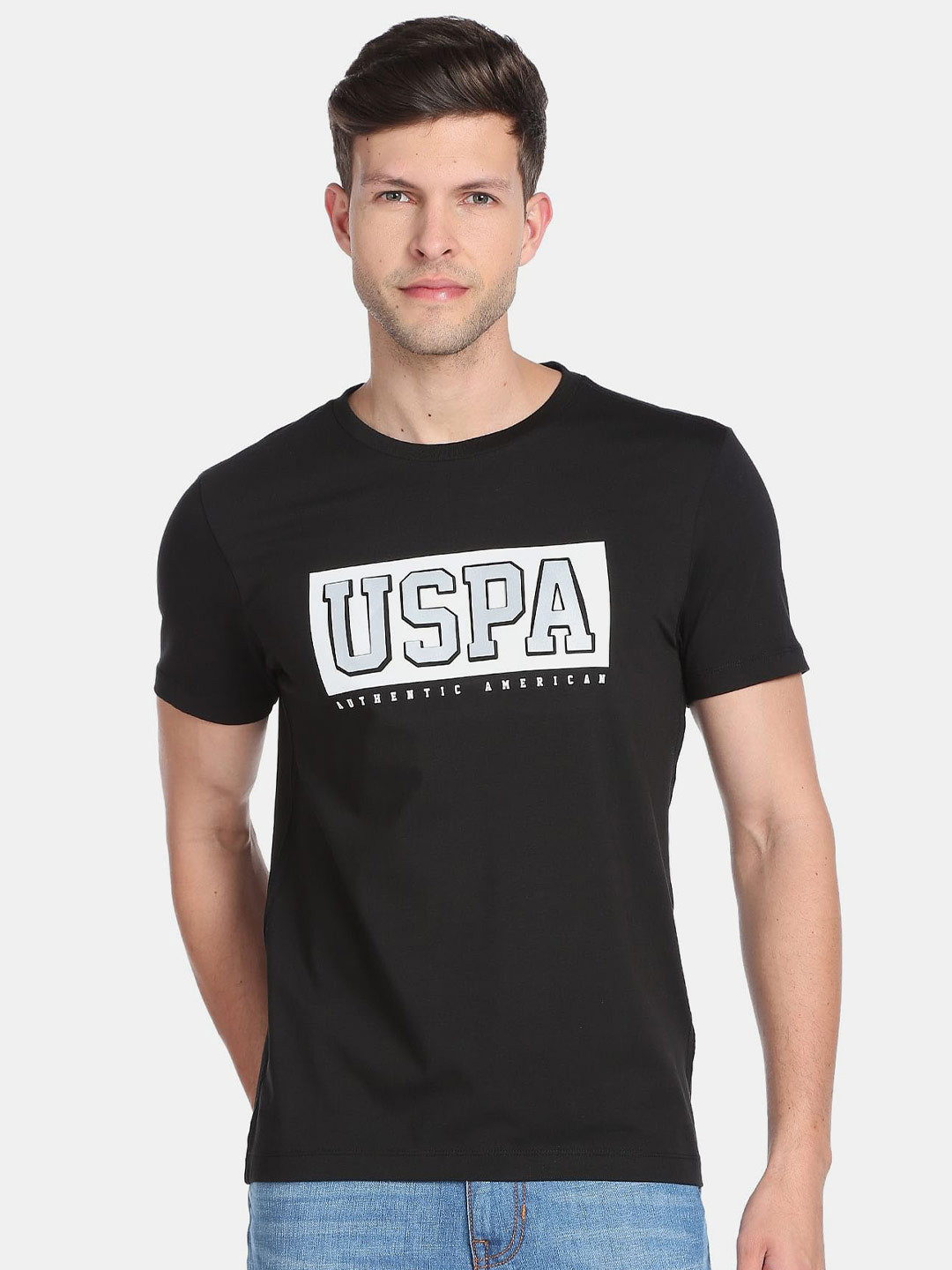 U.S. Polo Assn. Denim Co. Men Typography Printed Slim Fit T-shirt