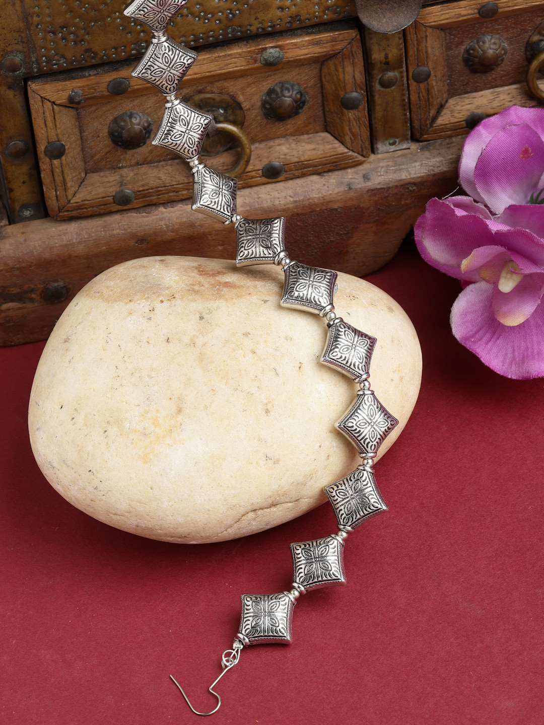 PANASH Oxidised Square Shaped Matha Patti