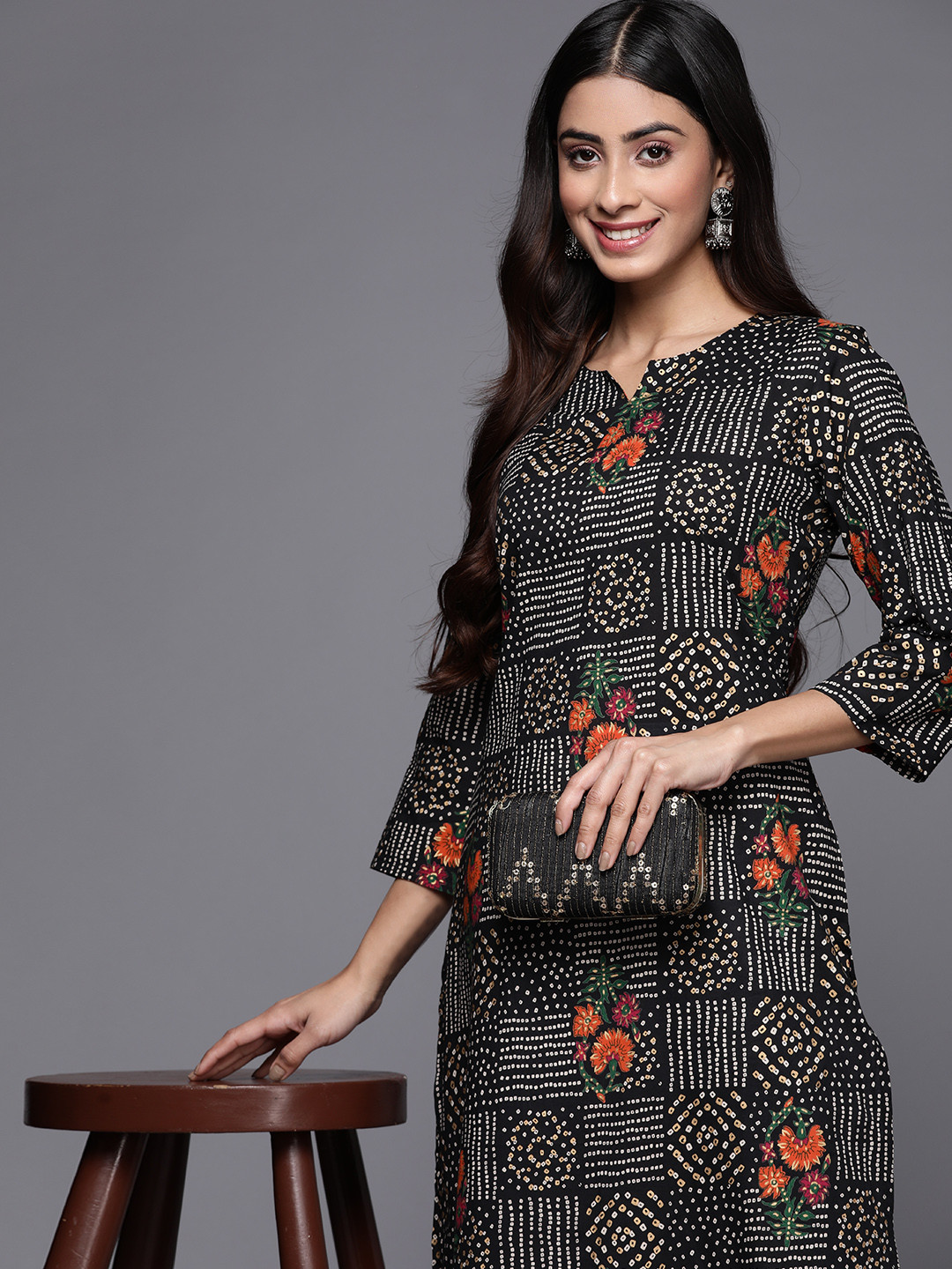 Varanga Women Bandhani Printed Kurta
