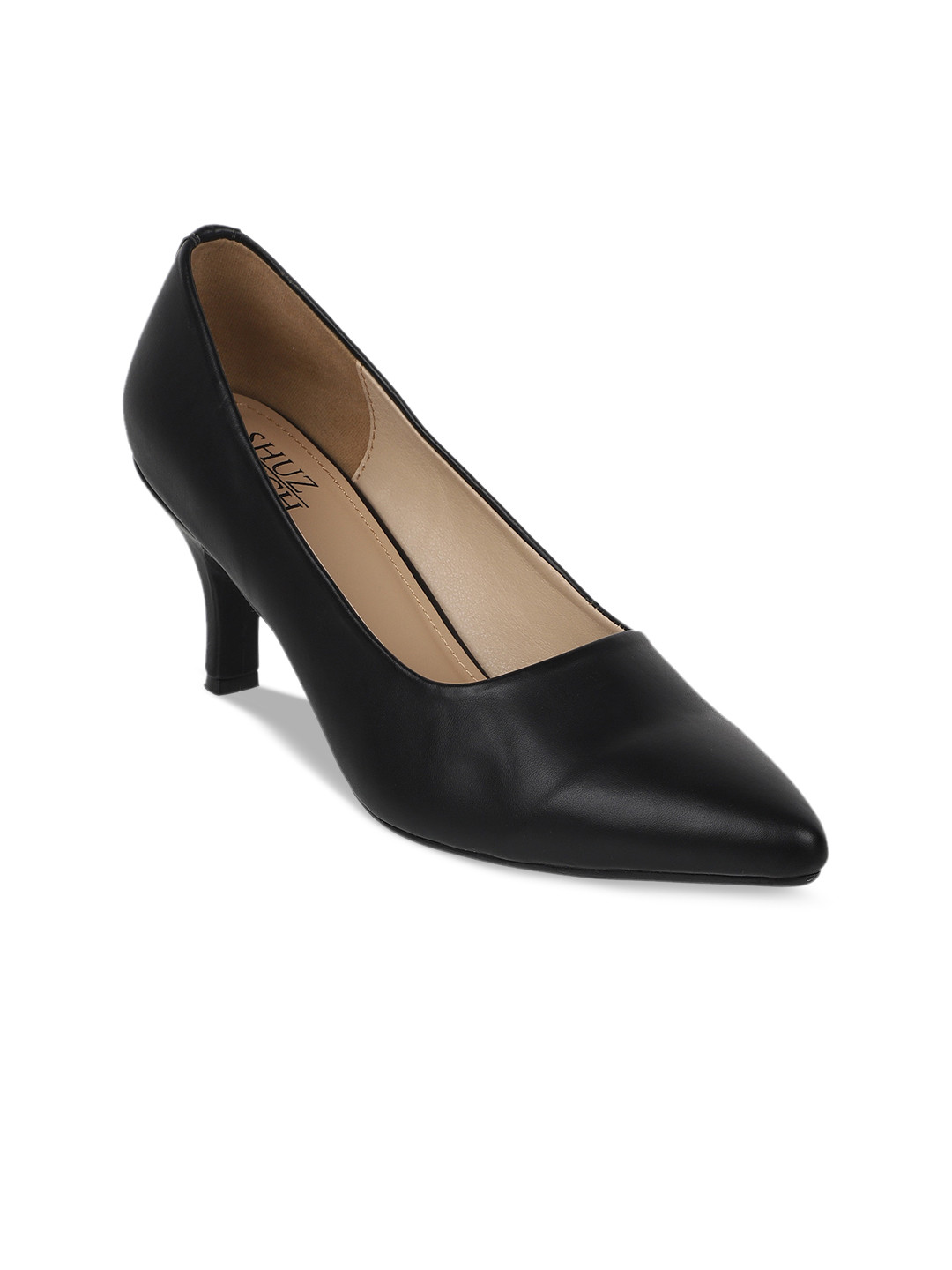 SHUZ TOUCH Closed Back Pointed Toe Kitten Pumps