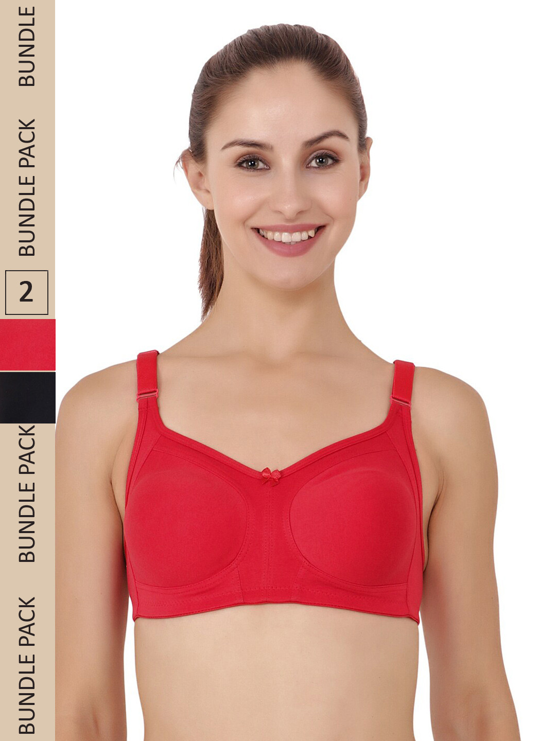 Floret Pack of 2 Minimizer Bra Non Padded Non-Wired Full Coverage Cotton Moulded Cups