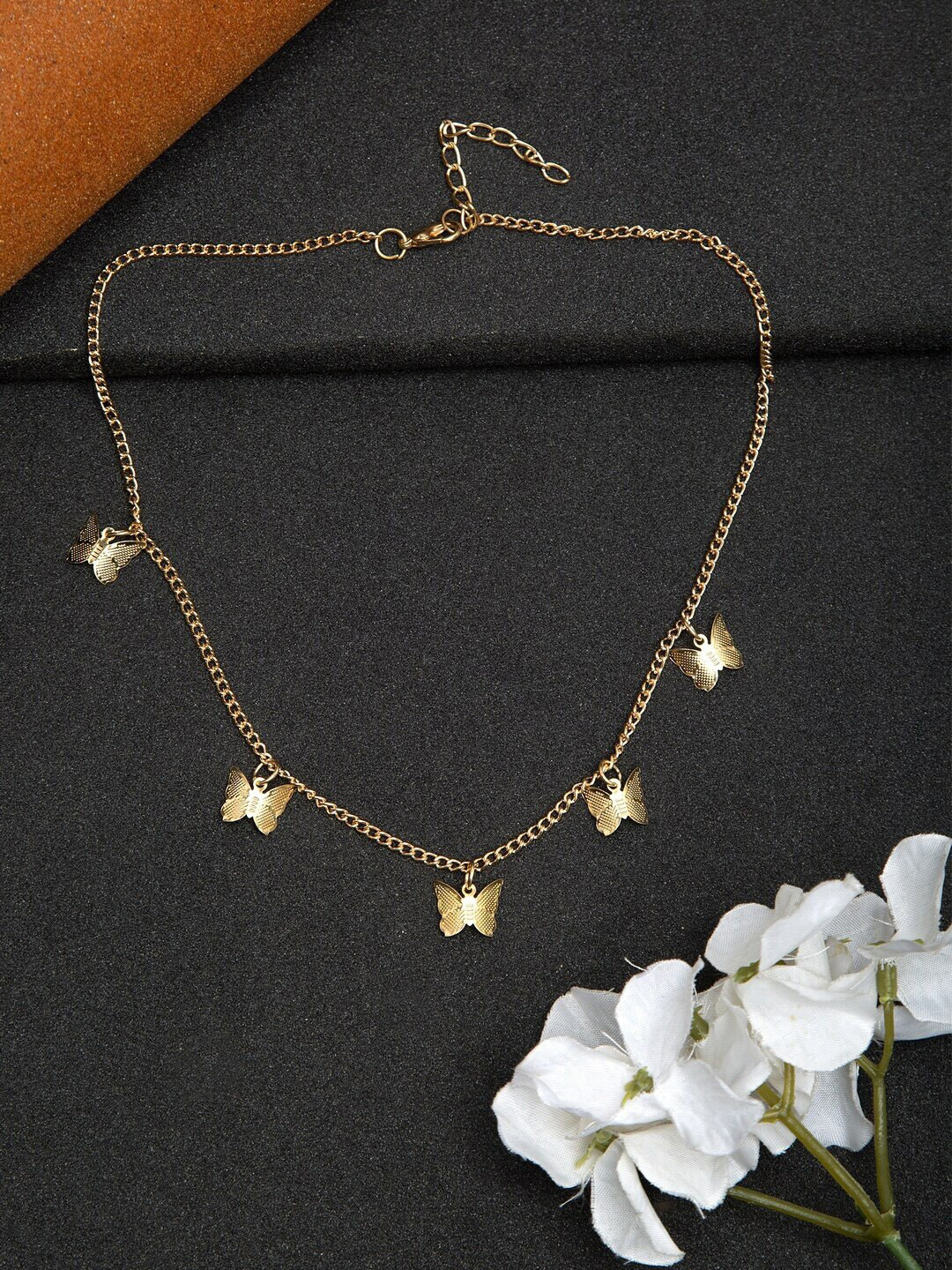 YouBella Gold-Plated Butterfly Pattern Necklace