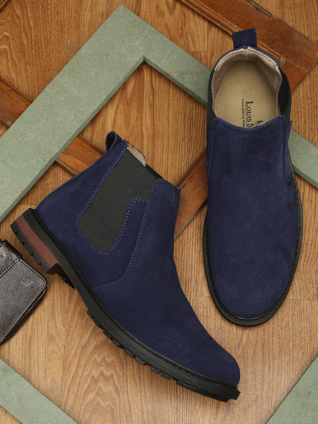 LOUIS STITCH Men Mid-Top Suede Chelsea Boots