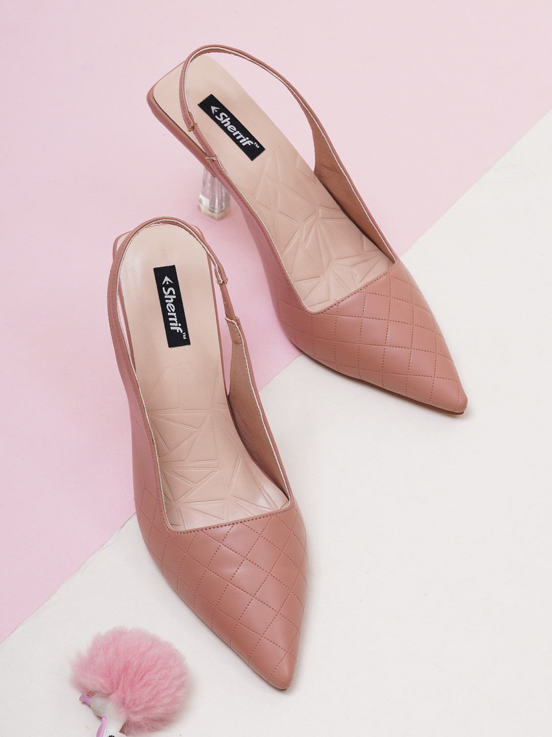 Sherrif Shoes Textured Kitten Pumps