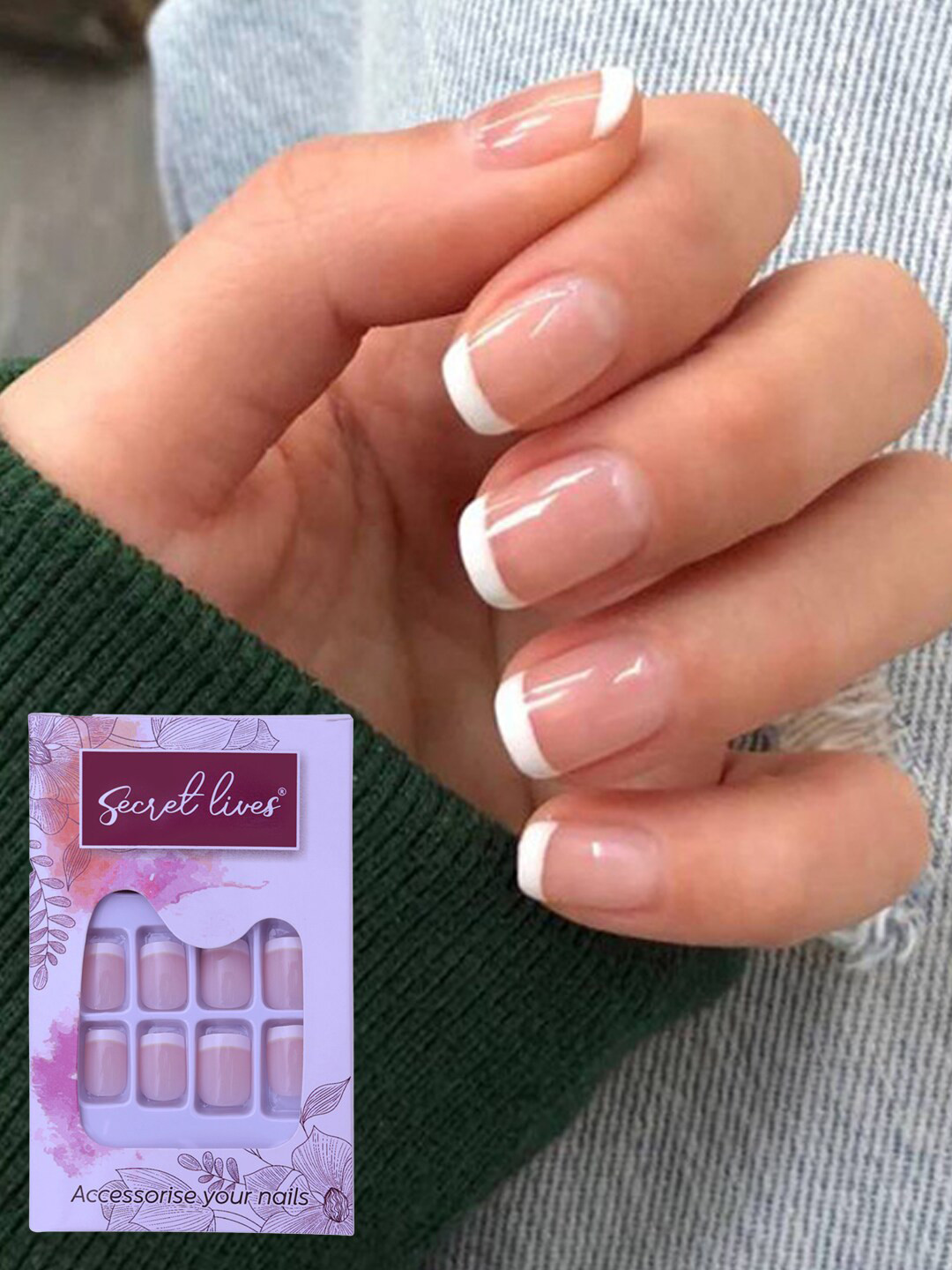 Secret Lives Anne French Fake Nails - Pink